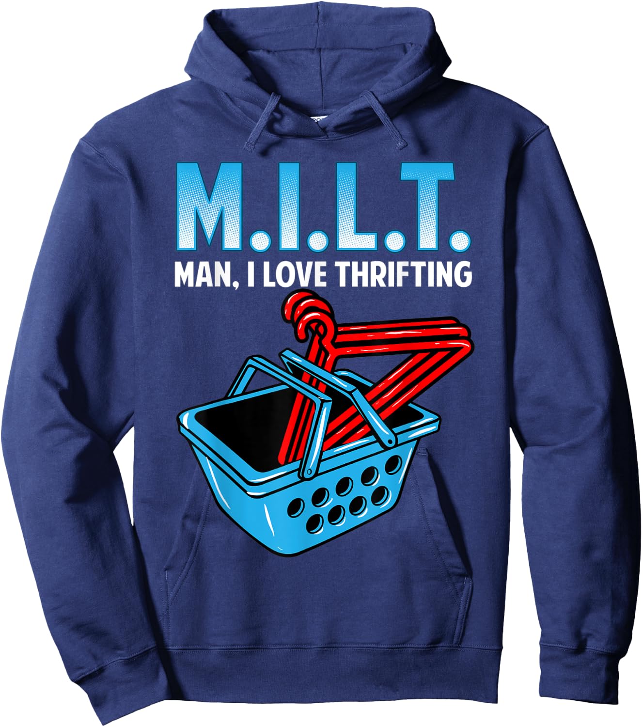 Man I love Thrifting, Thrifter Hoodie - Hoodie | Navy
