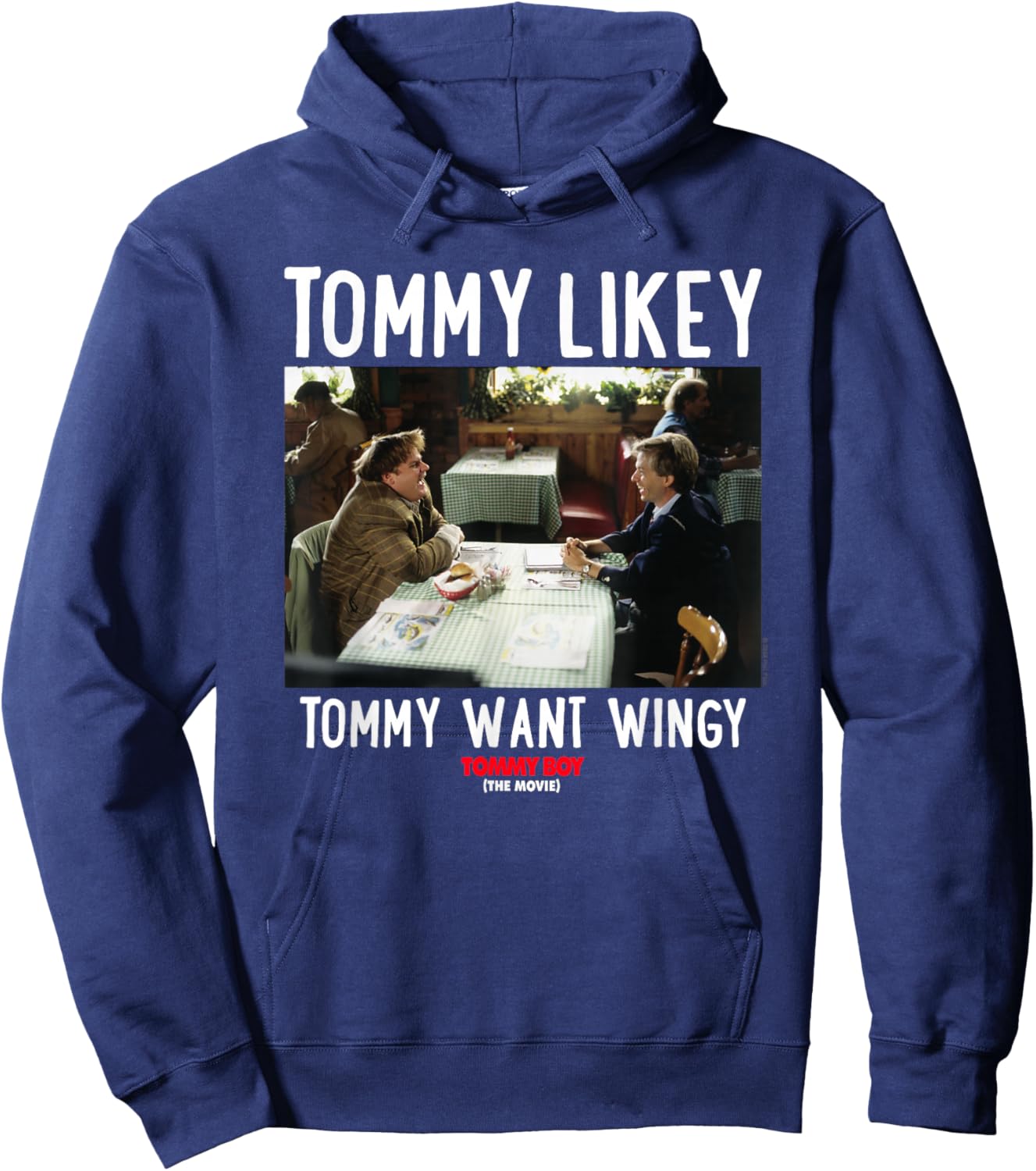 Tommy Boy Tommy Likey , Small, Black Hoodie - Hoodie | Navy