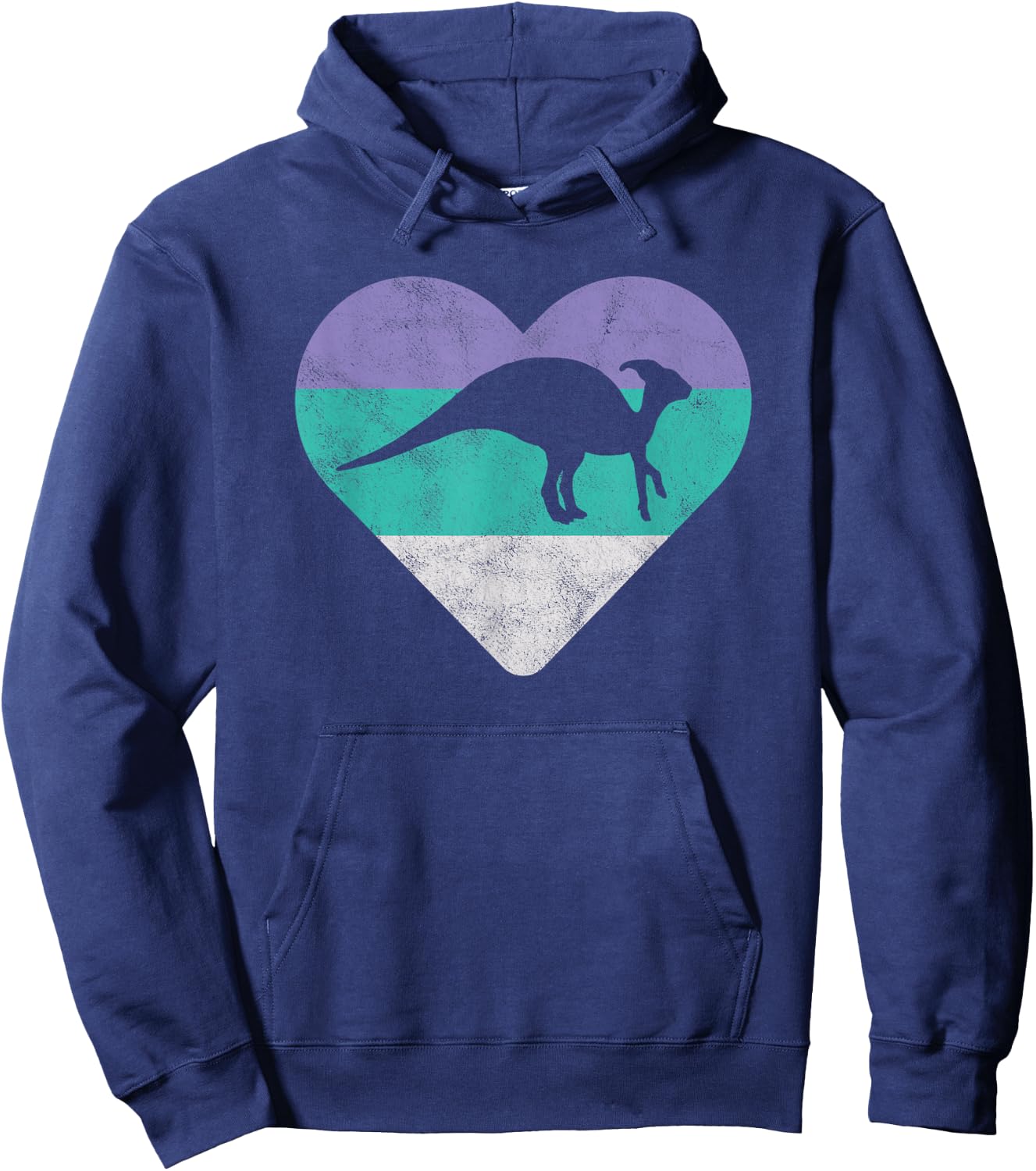 Parasaurolophus Retro Dinosaur Gift or Girls Hoodie - Hoodie | Navy