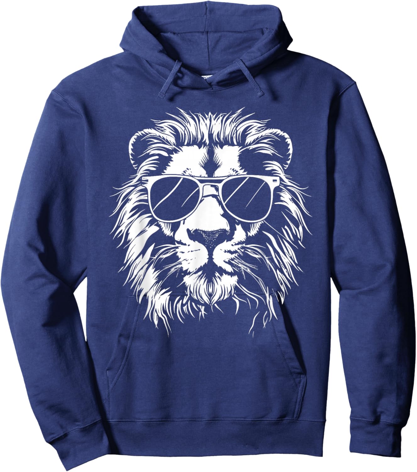 Lion Sunglasses Graphic Hoodie - Hoodie | Navy