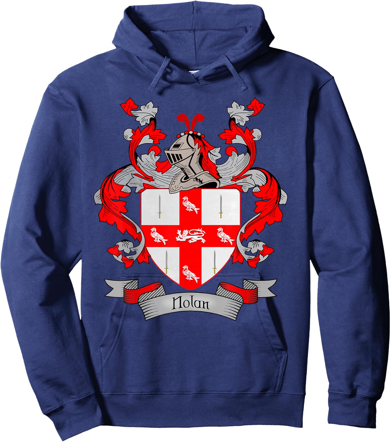 Nolan Coat of Arms | Nolan Surname Family Crest Hoodie - Hoodie | Navy