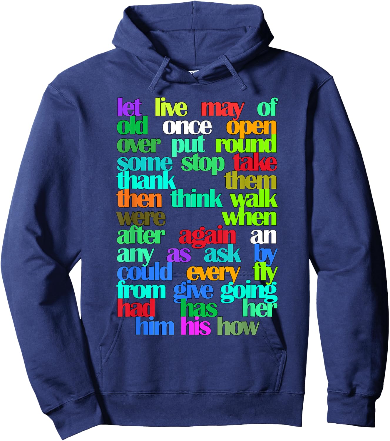 Sight Words First grade Colorful Educational Hoodie - Hoodie | Navy