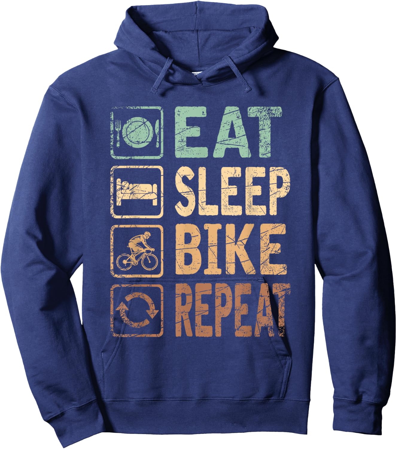 Eat Sleep Bike Repeat Bicycle Hoodie - Hoodie | Navy