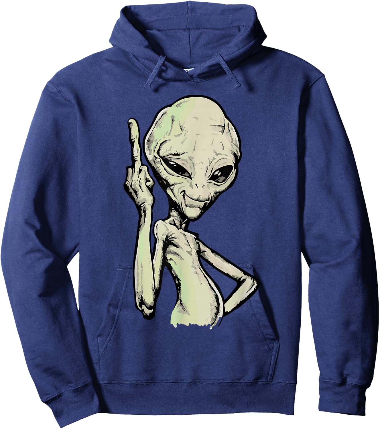 Alien Middle Finger Adult Humour Funny Novelty Hoodie - Hoodie | Navy