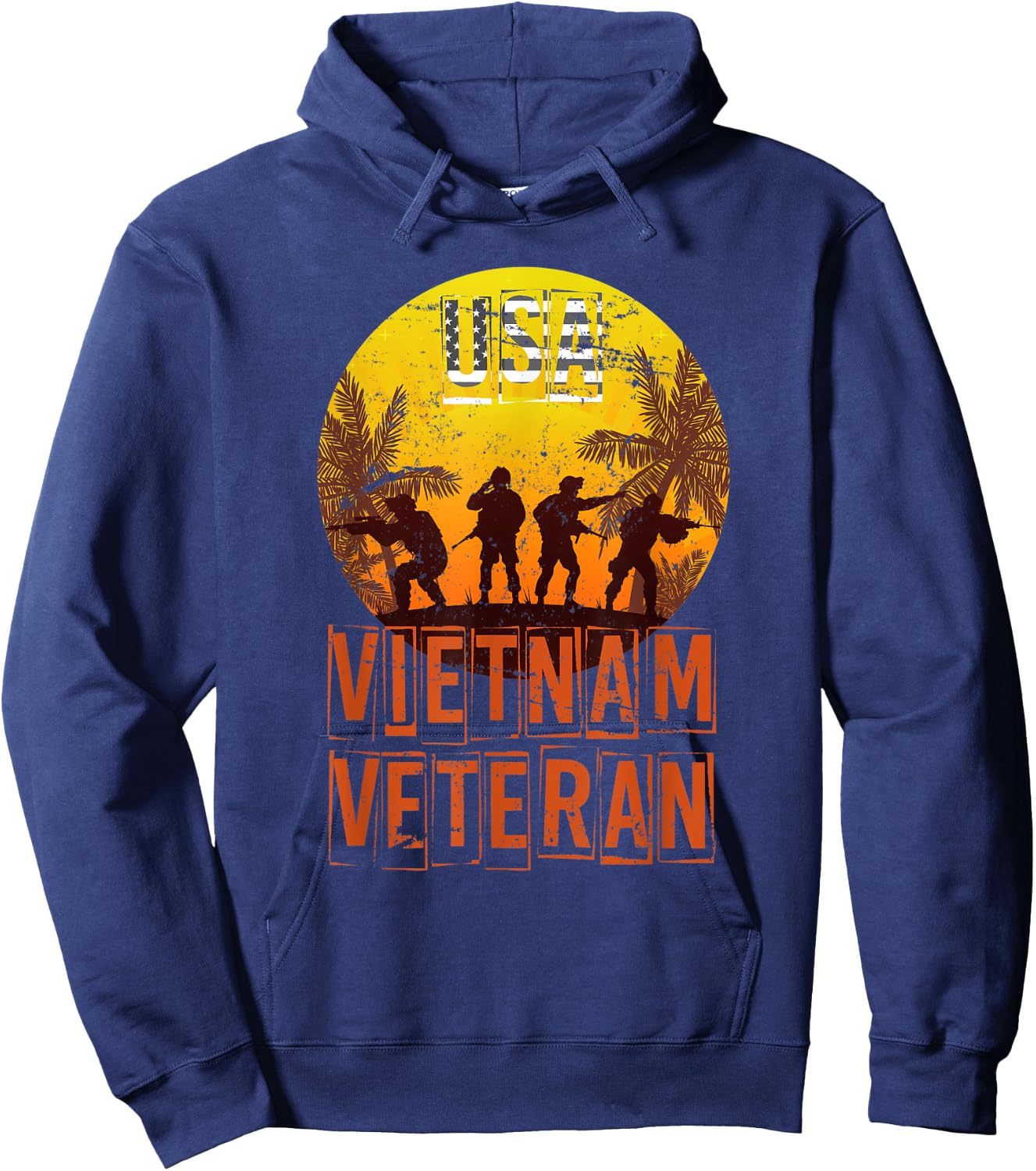 USA Patriotic Vietnam Veteran Women Men Hoodie - Hoodie | Navy