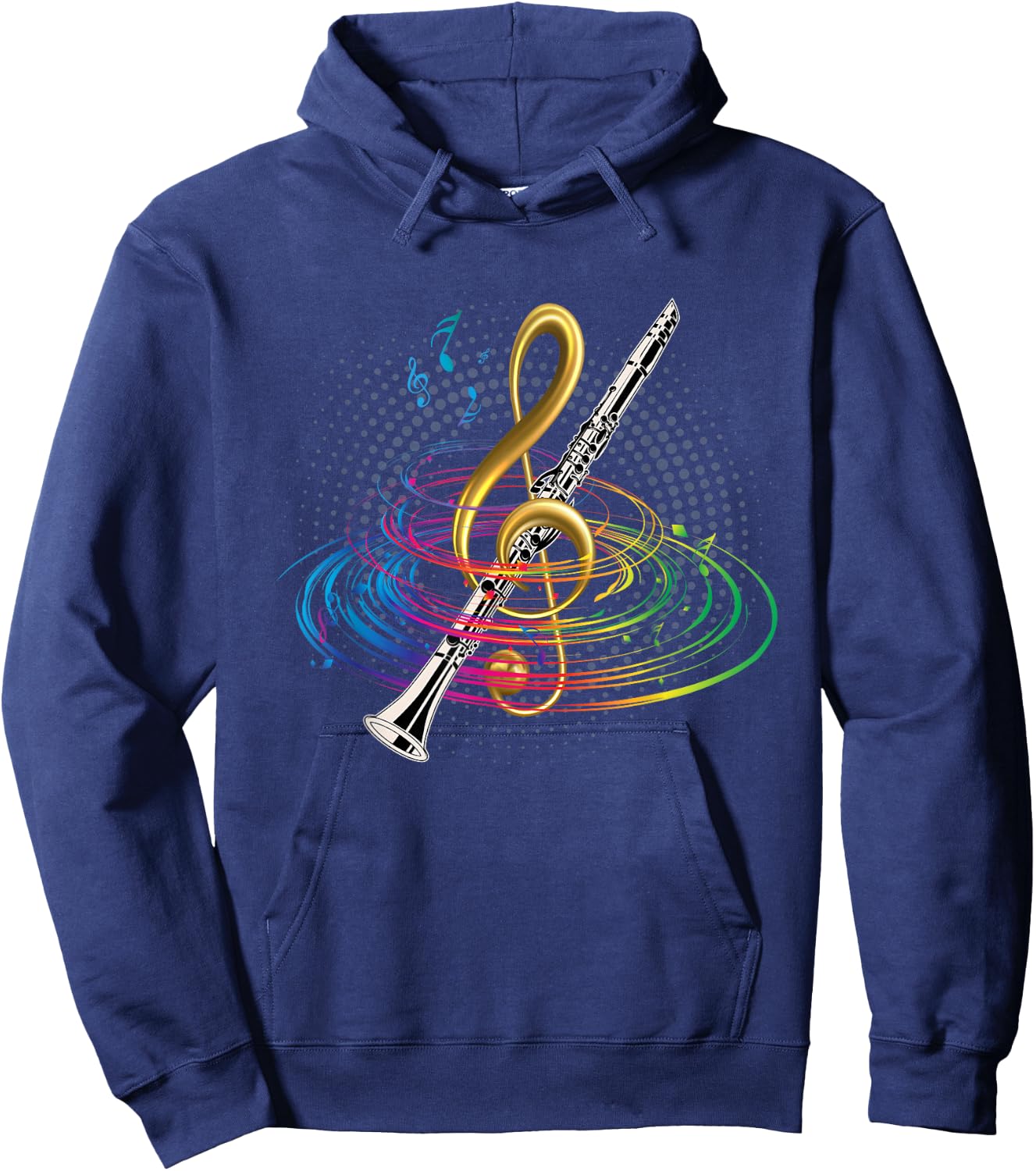 Treble Clef Clarinet Hoodie - Hoodie | Navy