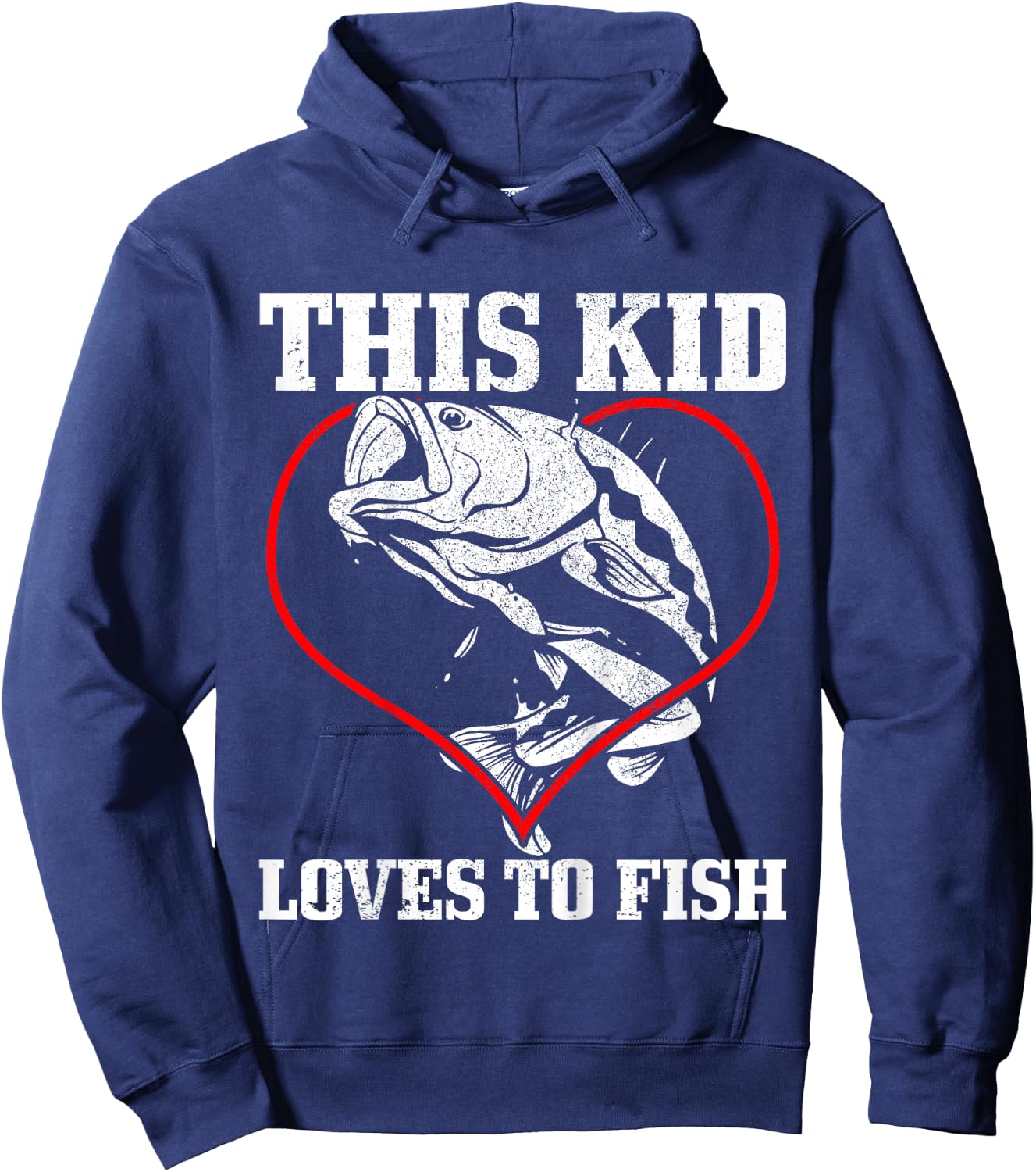 This Kid Loves To Fish Bass Fishing Fisherman Hoodie - Hoodie | Navy