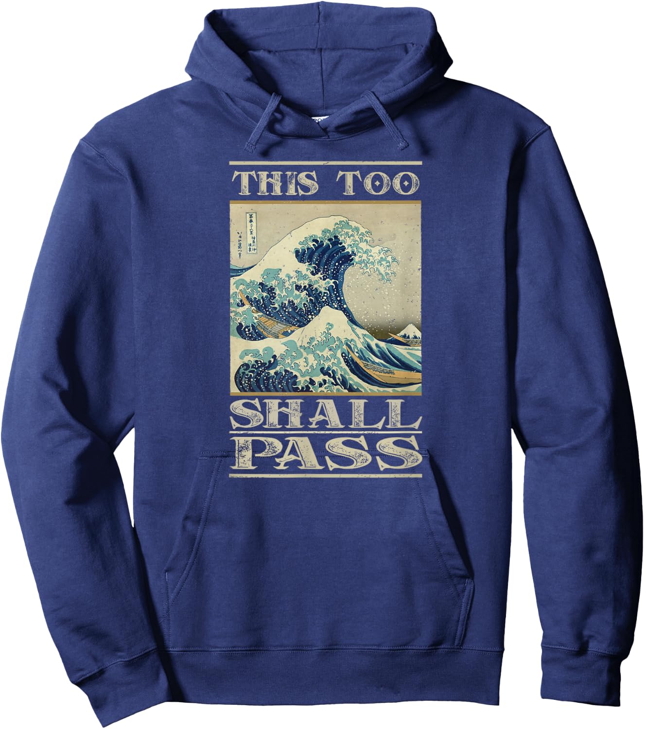 This Too Shall Pass - Great Wave Hoodie - Hoodie | Navy