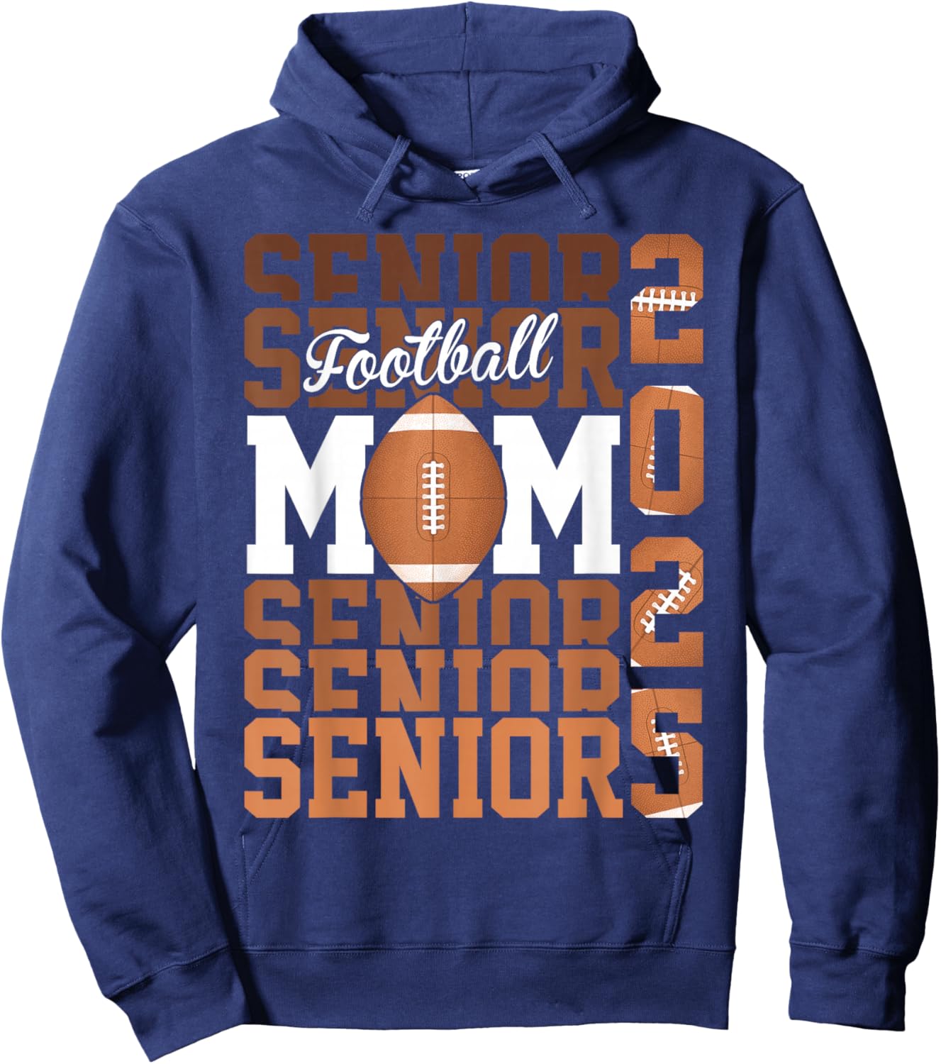 Proud mom of a football senior 2025 Hoodie - Hoodie | Navy