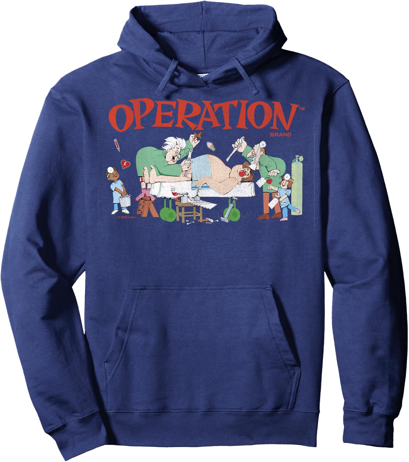 Operation Surgeon Scene Retro Board Game Logo Hoodie - Hoodie | Navy