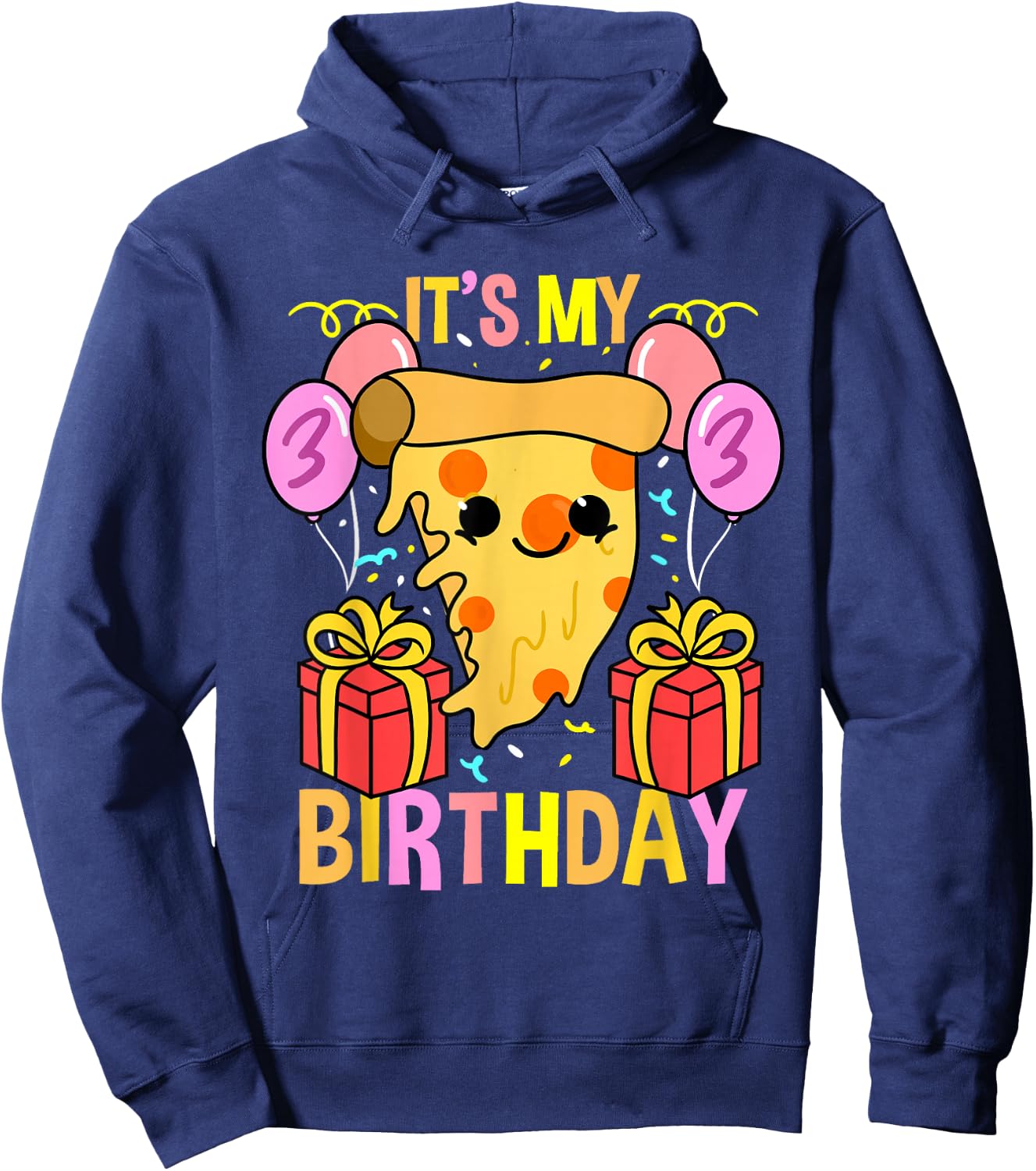 Its My 3rd Birthday Pizza Hoodie - Hoodie | Navy