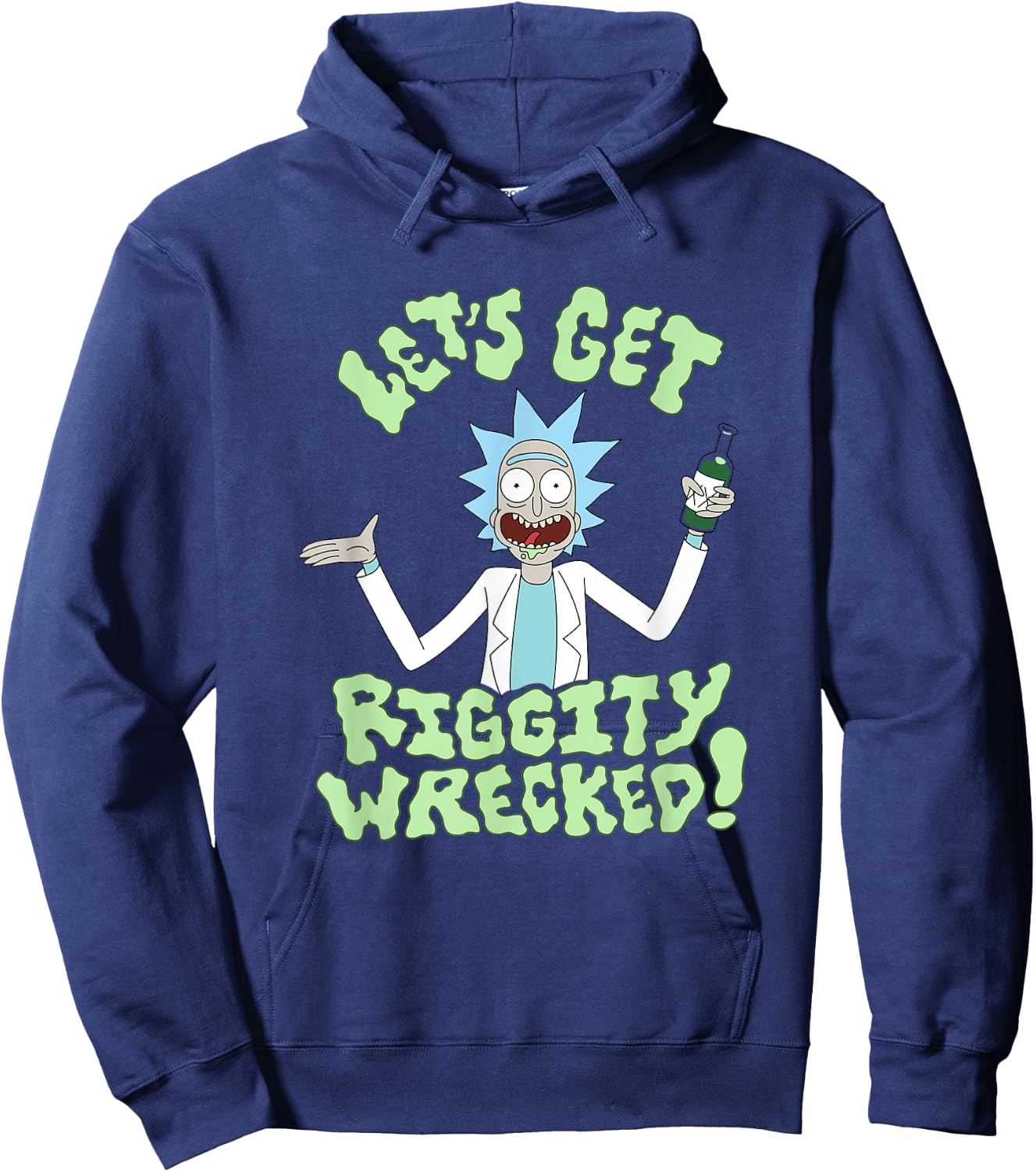 Rick and Morty Lets Get Riggity Wrecked Hoodie - Hoodie | Navy