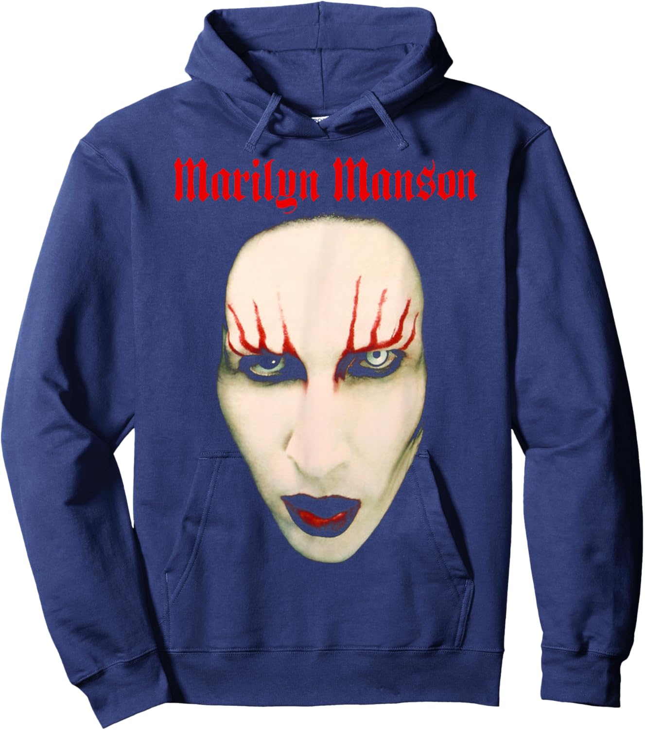 Marilyn Manson – Big Face Red Lips Hoodie - Hoodie | Navy