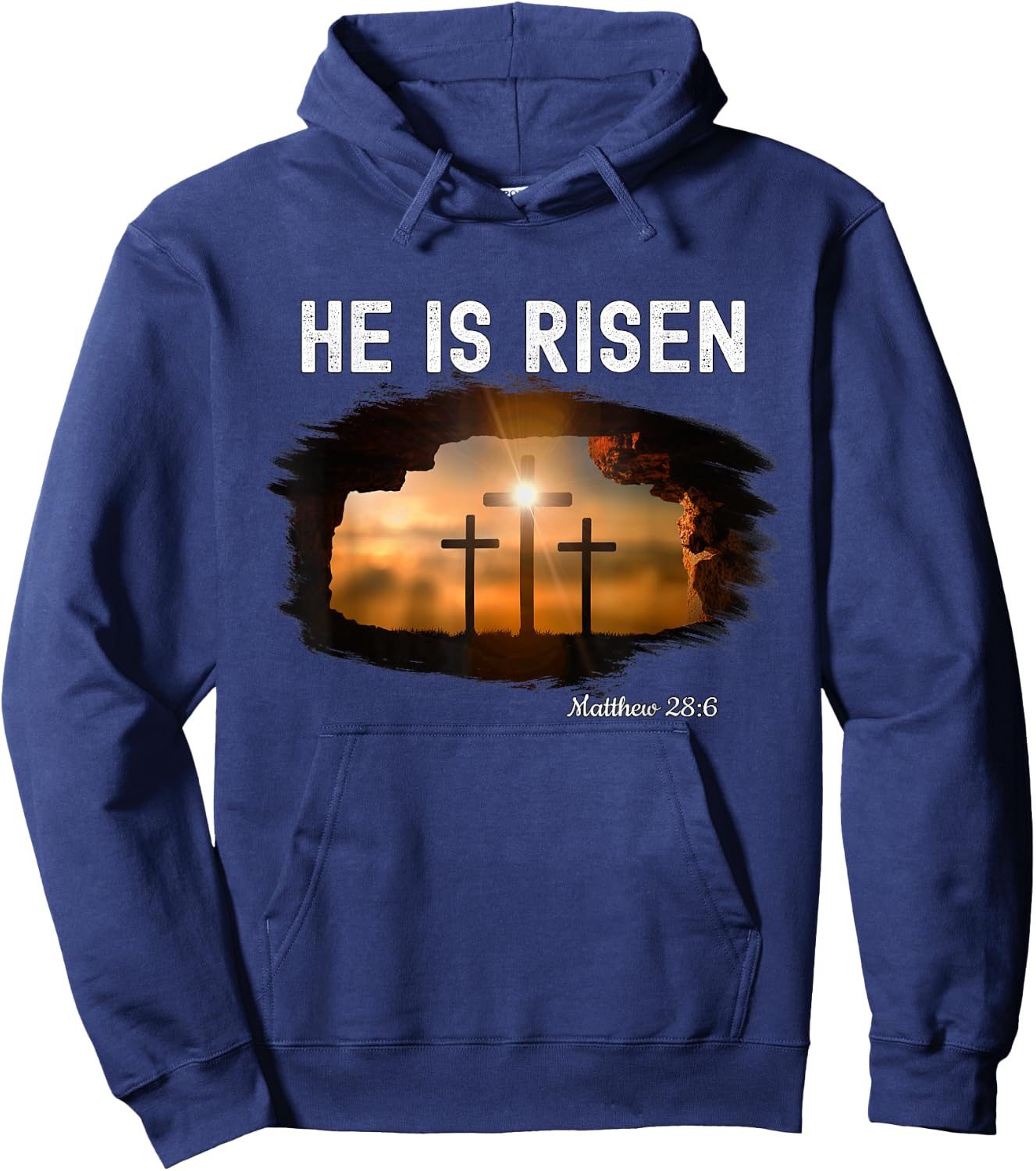 He is risen Christian Easter Jesus Matthew 28:6 Hoodie - Hoodie | Navy