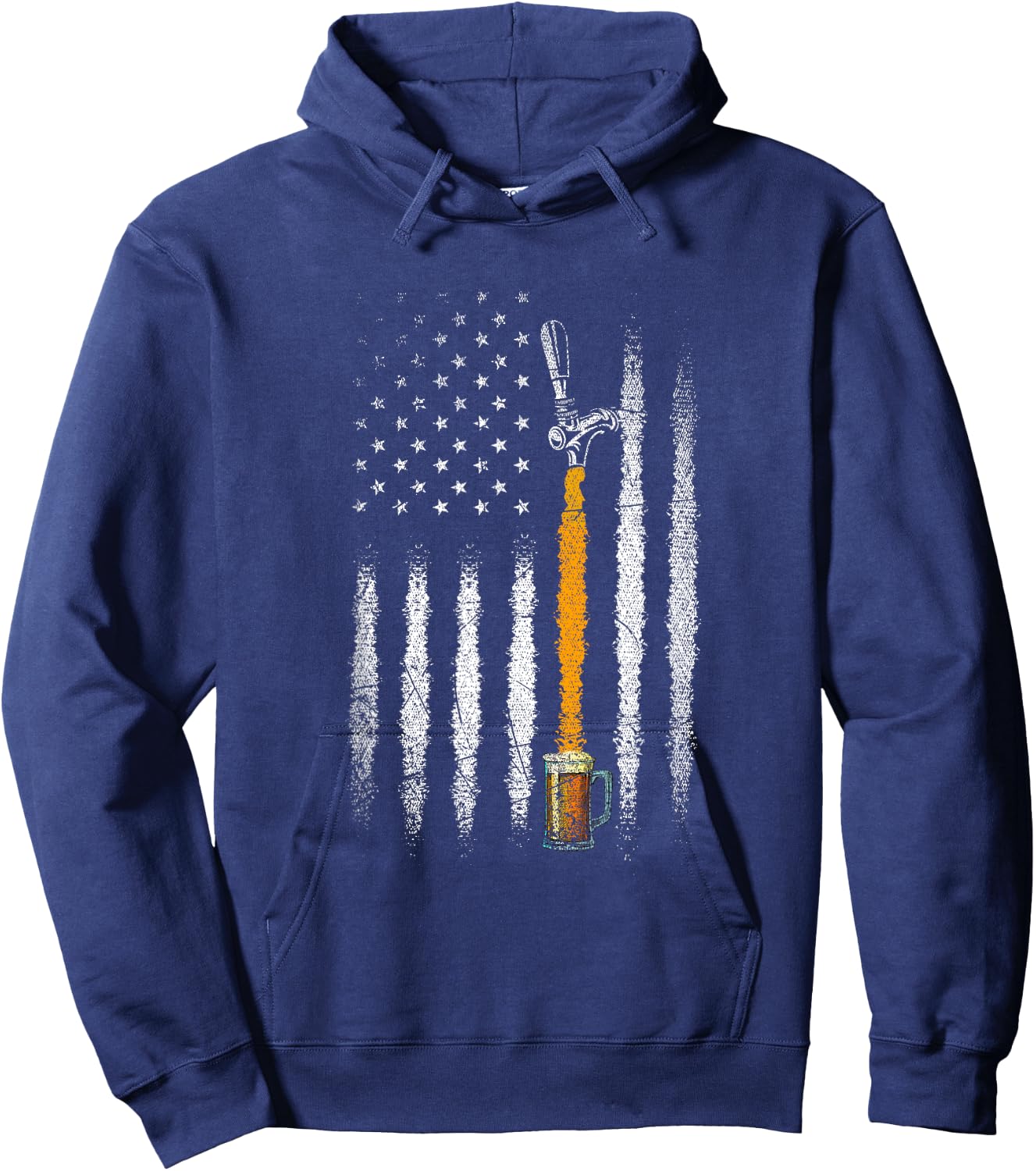 USA Flag Craft Beer Women Men Hoodie - Hoodie | Navy