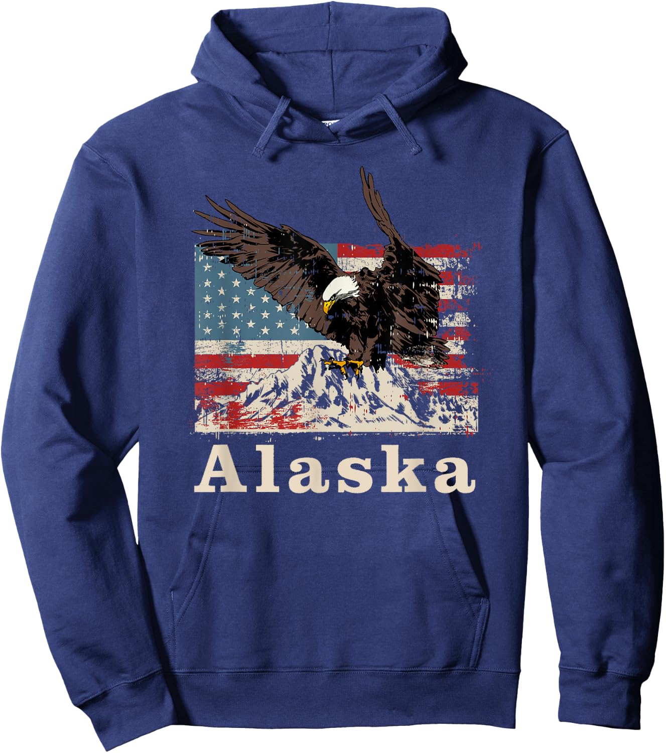 American Bald Eagle Flag Alaska Souvenir Hoodie - Hoodie | Navy