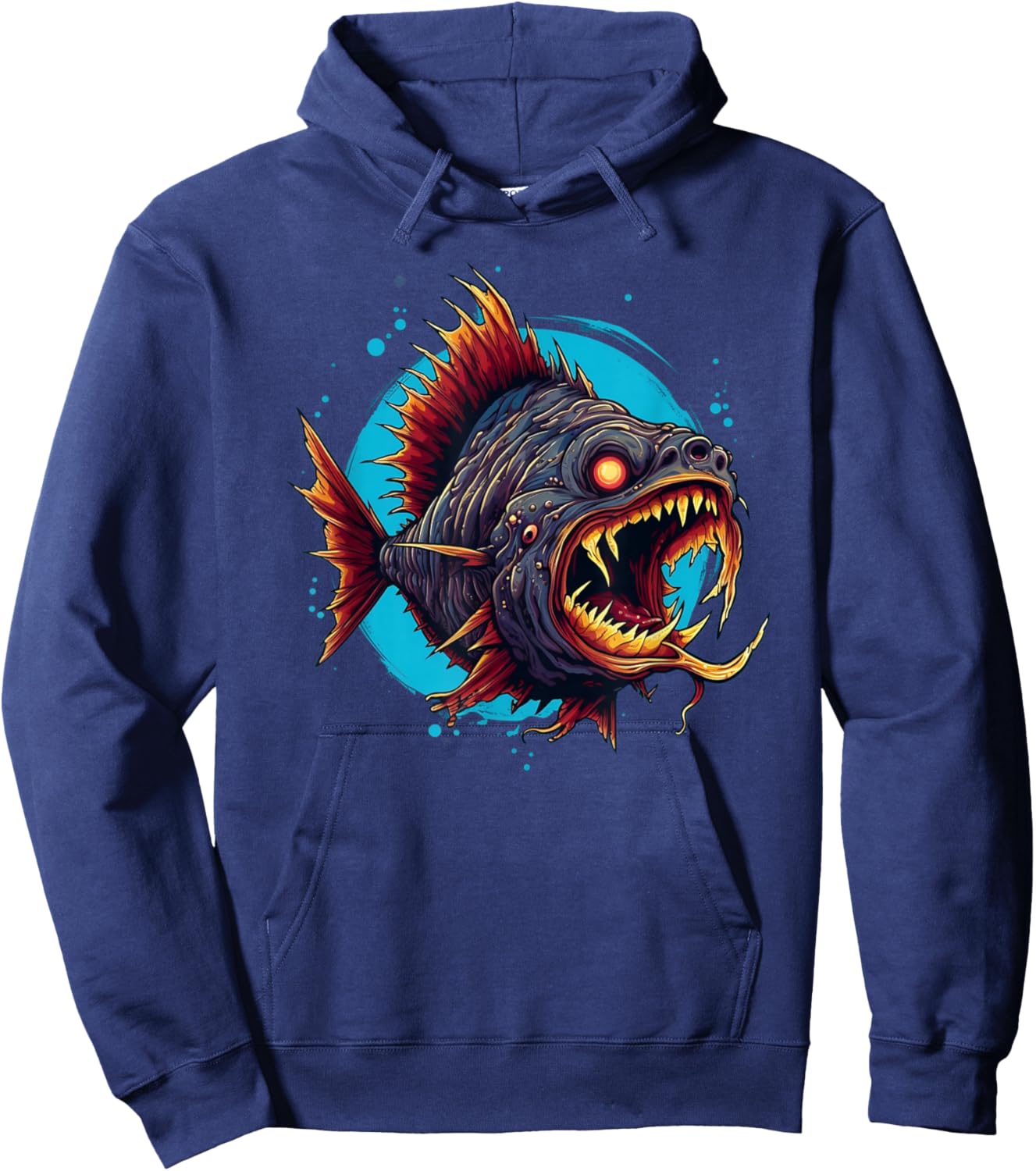 Crazy looking Piranha for Monster Fish Lovers Hoodie - Hoodie | Navy