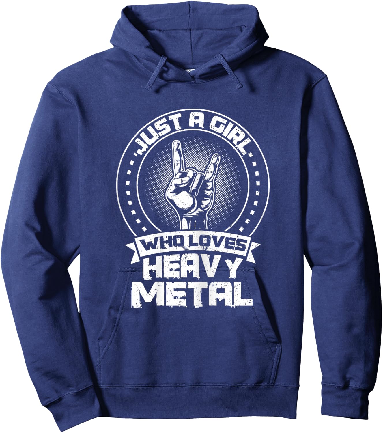 Just a Girl Who Loves Heavy Metal Heavy Metal Hoodie - Hoodie | Navy