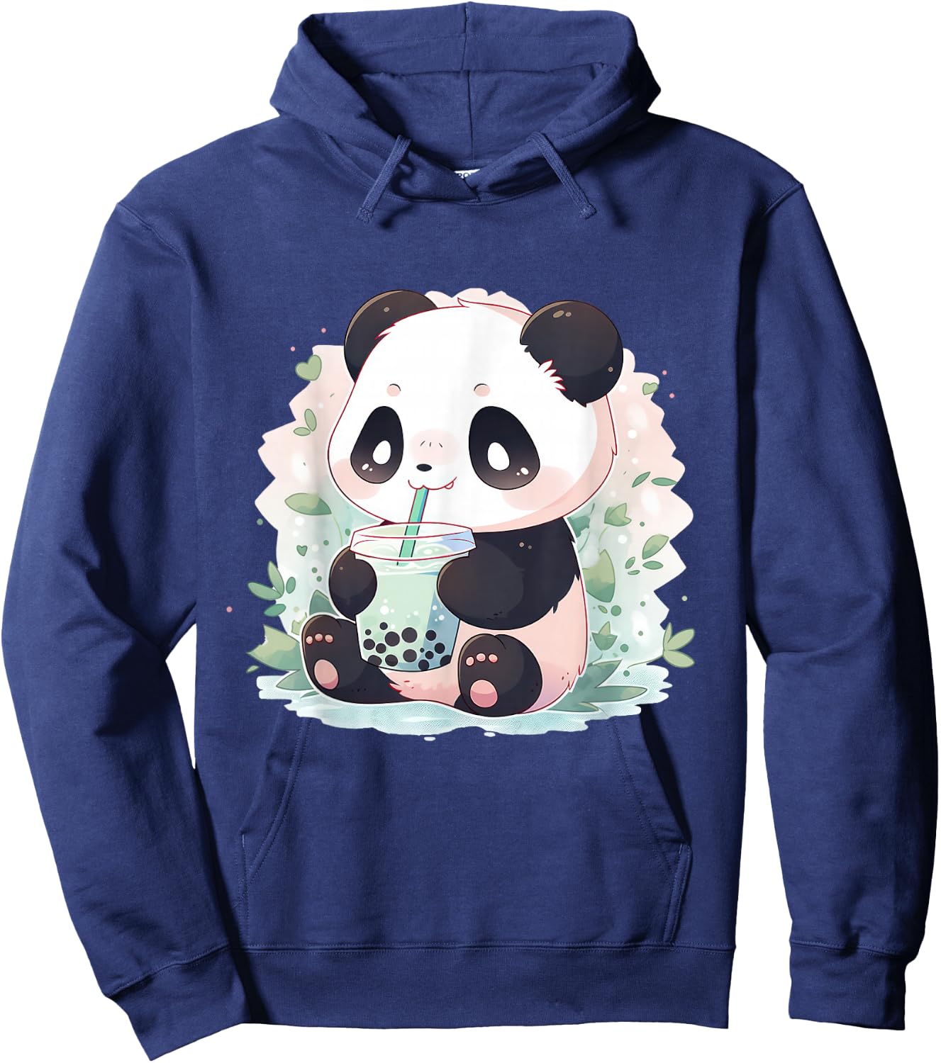 Kawaii Panda Drinking Bubble Tea Boba Lover Hoodie - Hoodie | Navy