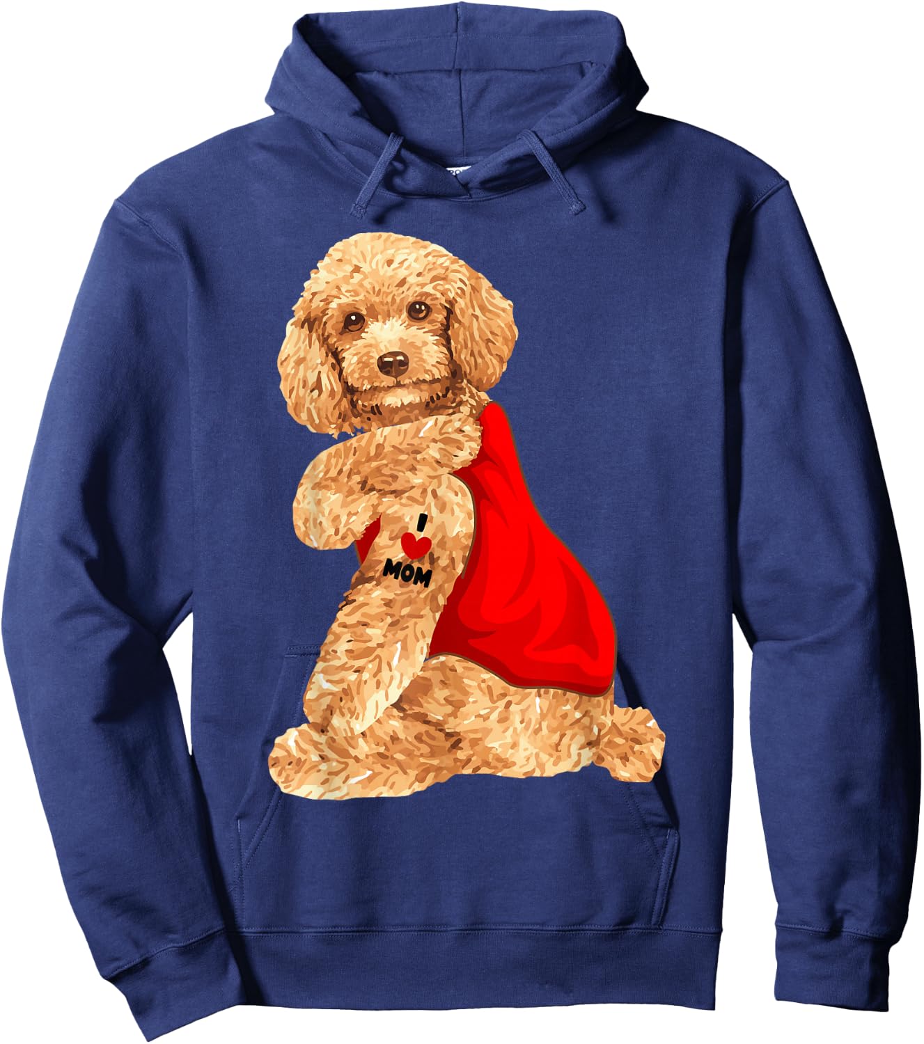 Poodle Dog I Love Mom Tattoo Lover Funny Gift Hoodie - Hoodie | Navy