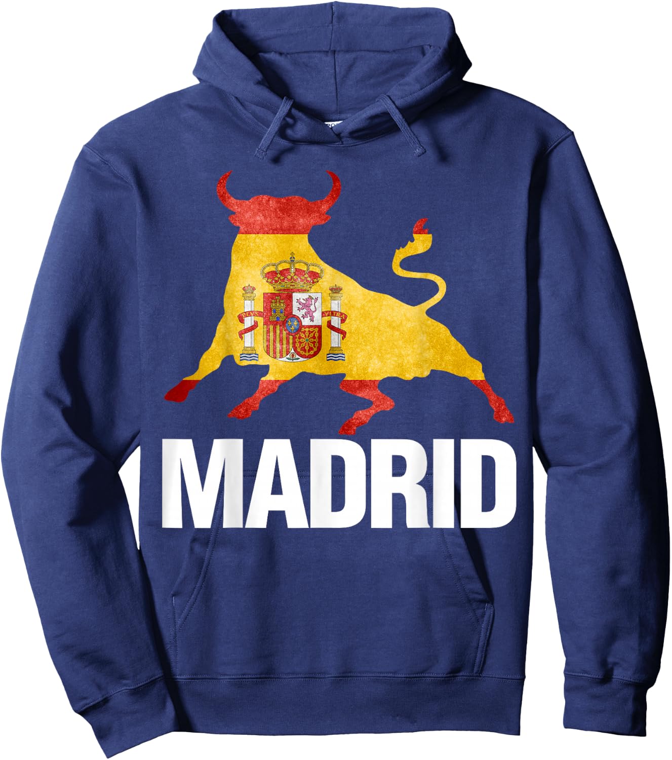 Madrid Spain Flag Bull Fight Hoodie - Hoodie | Navy
