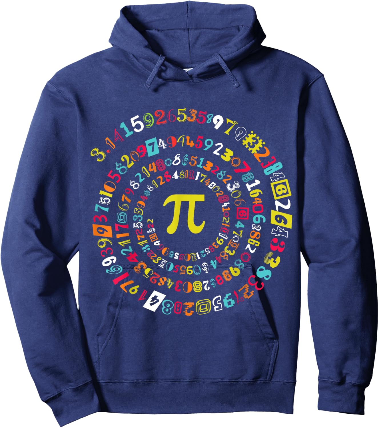 Funny Pi Day Spiral Pi Math Hoodie - Hoodie | Navy