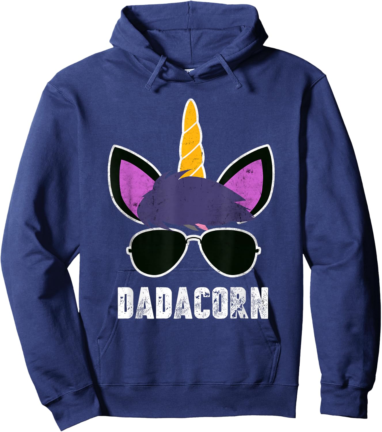 Dadacorn Unicorn Dad Father's Day Unicorn Daddy Hoodie - Hoodie | Navy