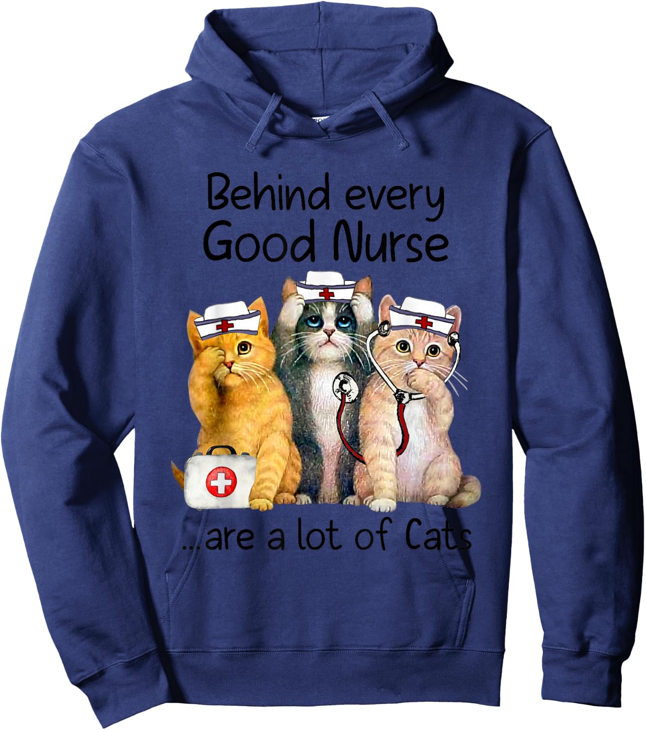 Gift Nurses Nursing Who Love Cats Apparel Hoodie - Hoodie | Navy