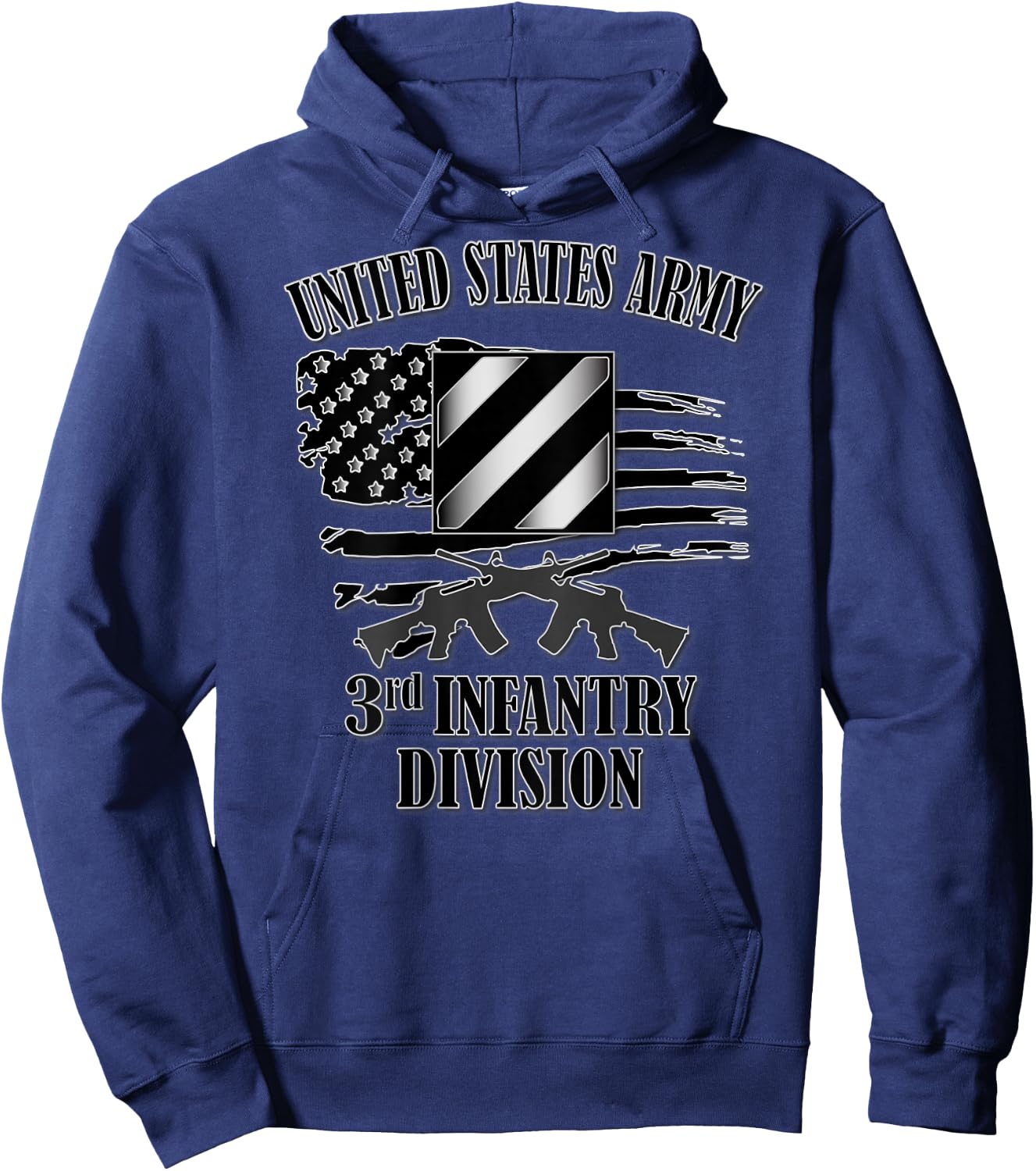 U.S. Army 3rd Infantry Division (Back Design) Hoodie - Hoodie | Navy