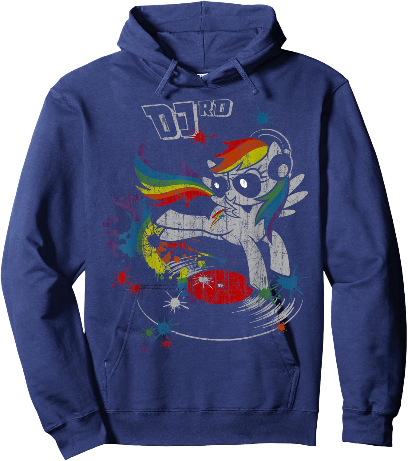 DJ RD Retro Rainbow Dash Fluttershy Rarity Hoodie - Hoodie | Navy