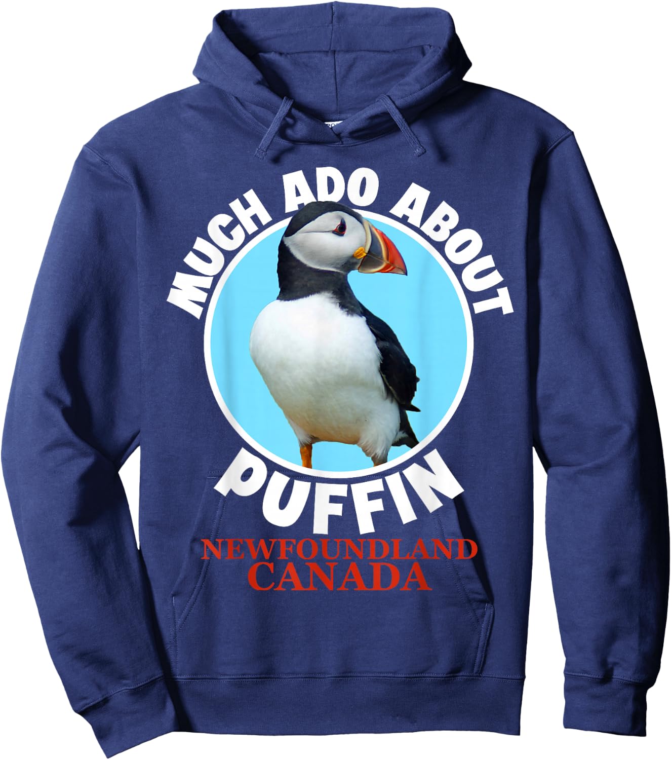 Newfoundland Canada Souvenir Men Funny Puffin Hoodie - Hoodie | Navy