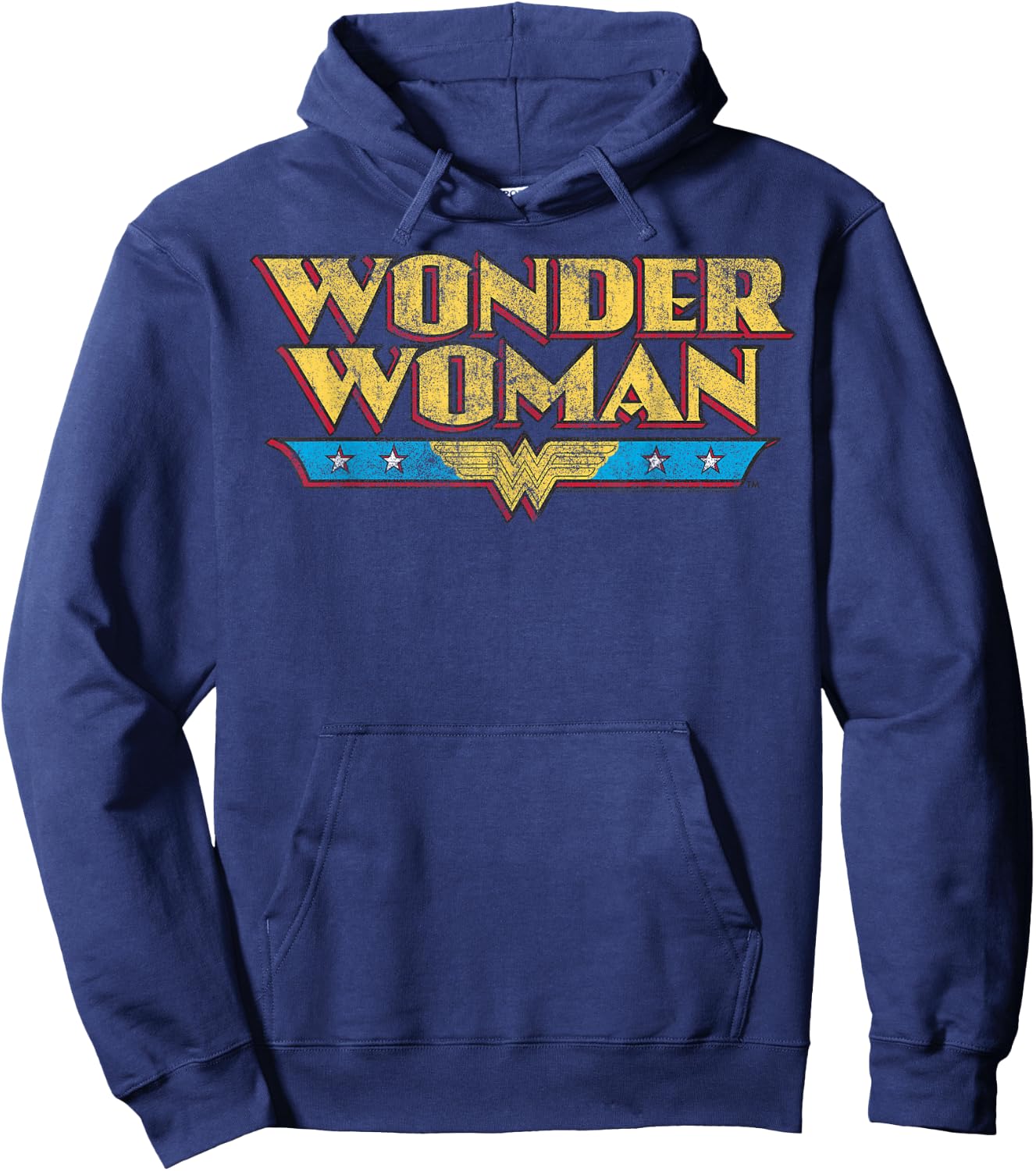 DC Comics Wonder Woman Vintage Distressed Logo Hoodie - Hoodie | Navy