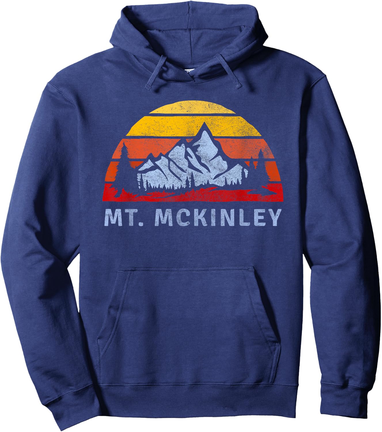 Mt. McKinley Retro Mountain Sunset design Hoodie - Hoodie | Navy