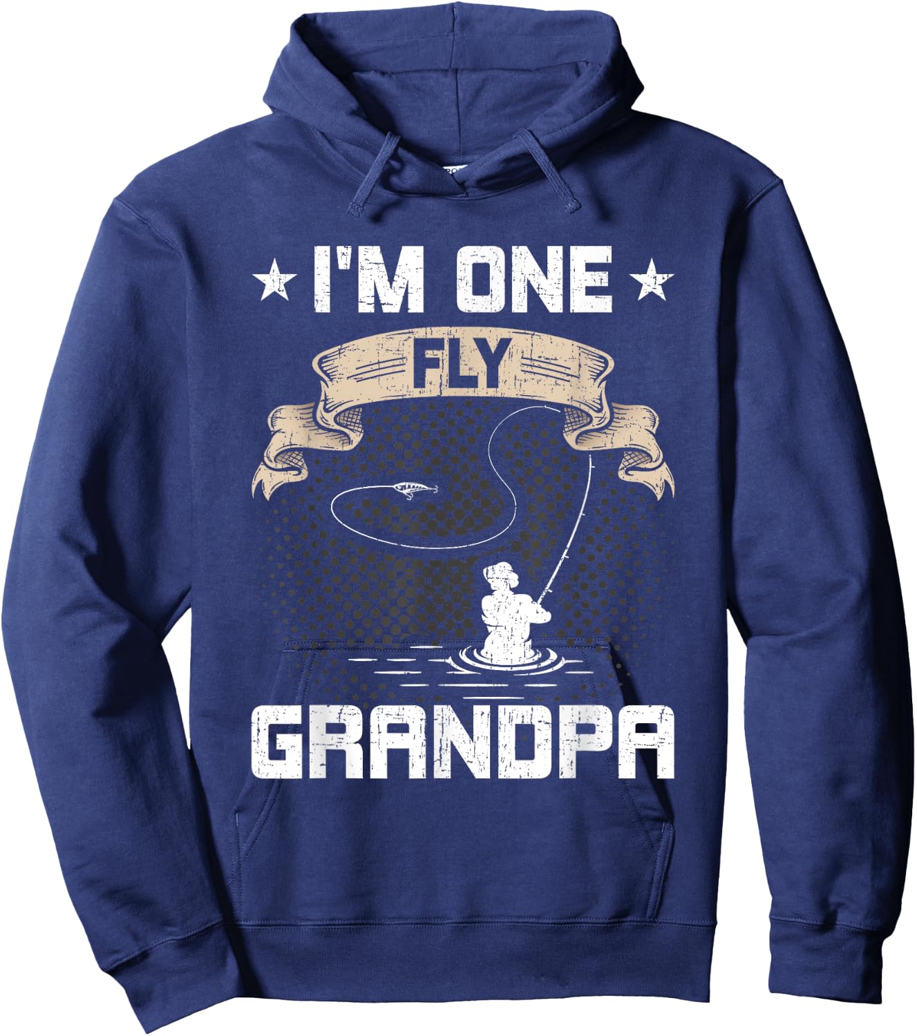 I'm One Fly Grandpa Fly Fishing Grandpa Hoodie - Hoodie | Navy