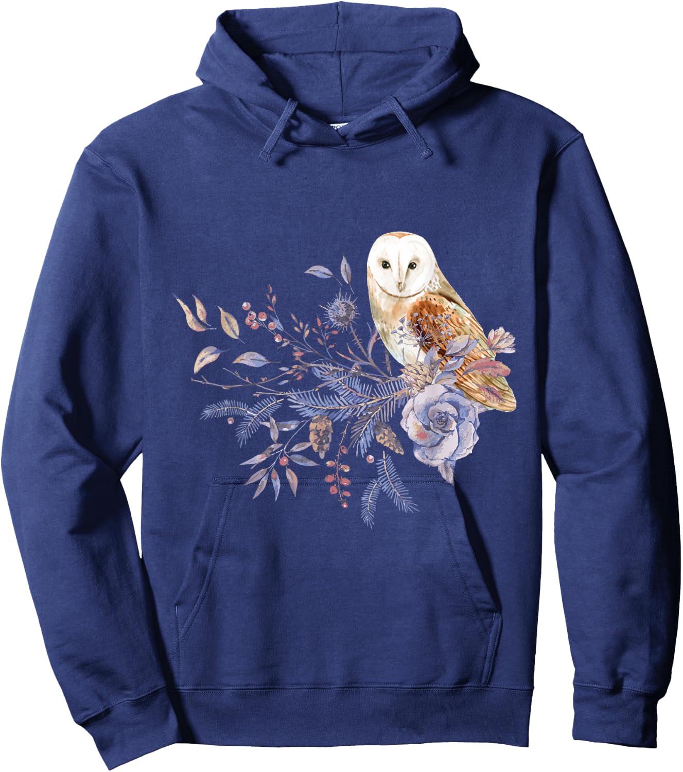 Floral Owl Bird Lover Gift Birds Hoodie - Hoodie | Navy