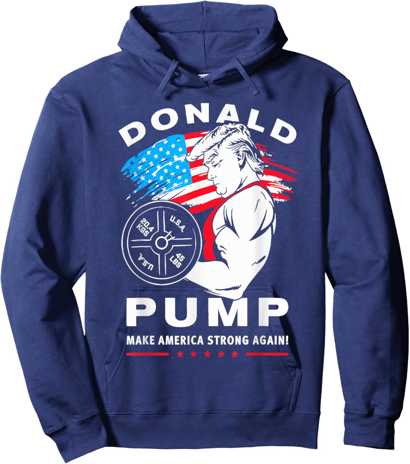 Donald Pump Make America Strong Again Hoodie - Hoodie | Navy