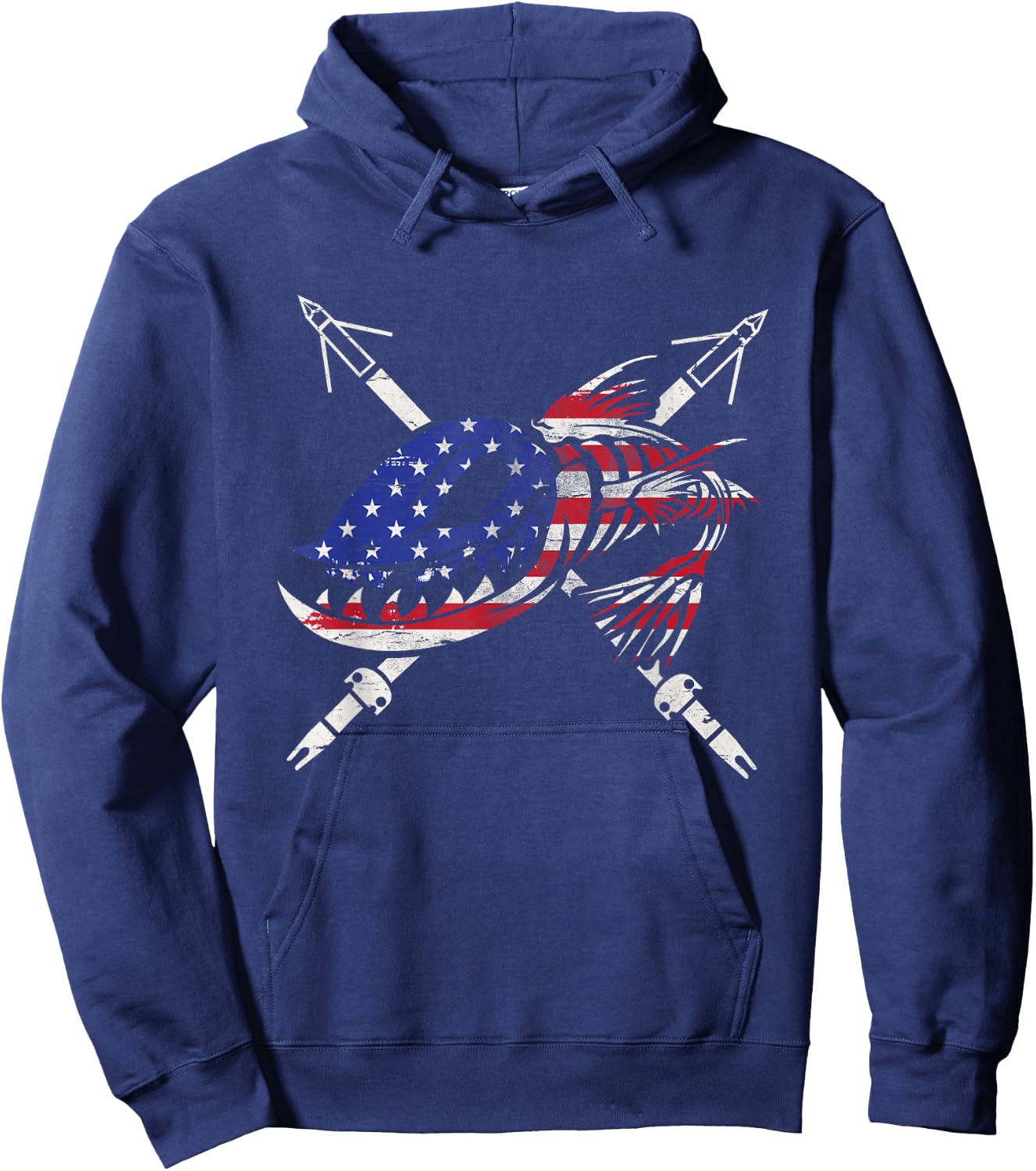 Bowfishing freedom flag USA vintage Great Gift Hoodie - Hoodie | Navy