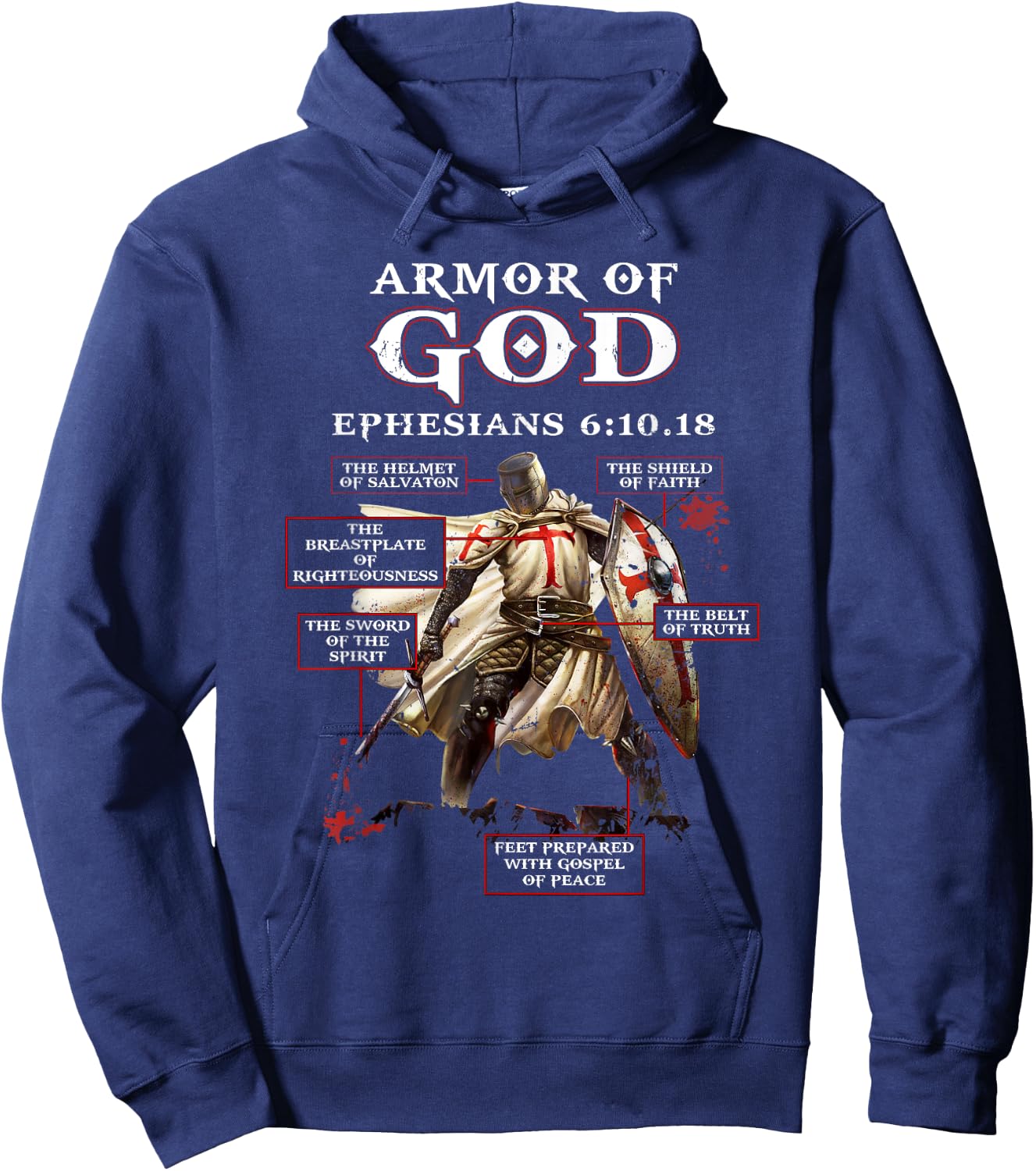 Armor Of God Knight Templar Hoodie - Hoodie | Navy