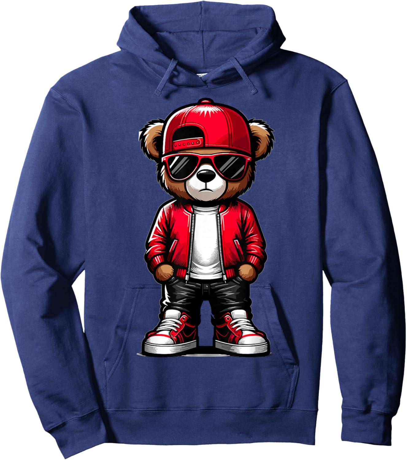 Hip Hop Teddy Bear Rap Music Lover Hoodie - Hoodie | Navy