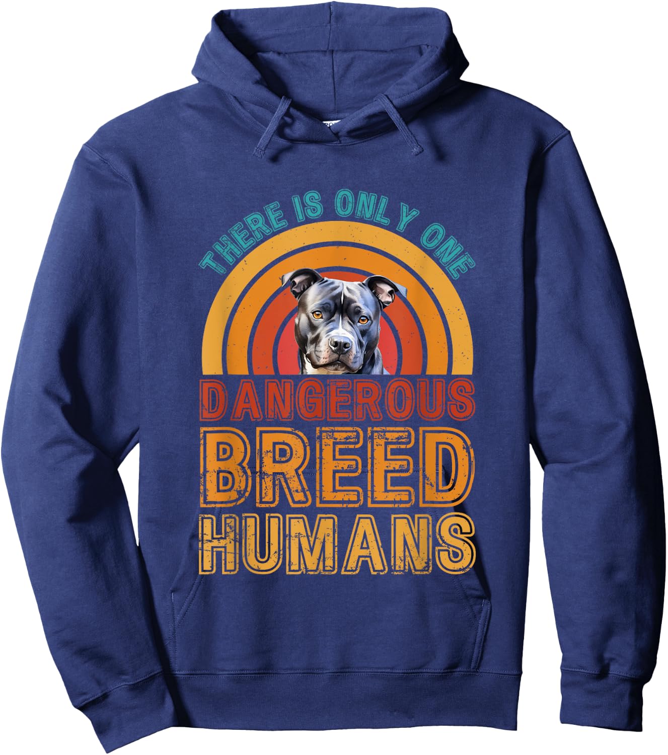Dangerous Breed Human Pitbull Dog Hoodie - Hoodie | Navy