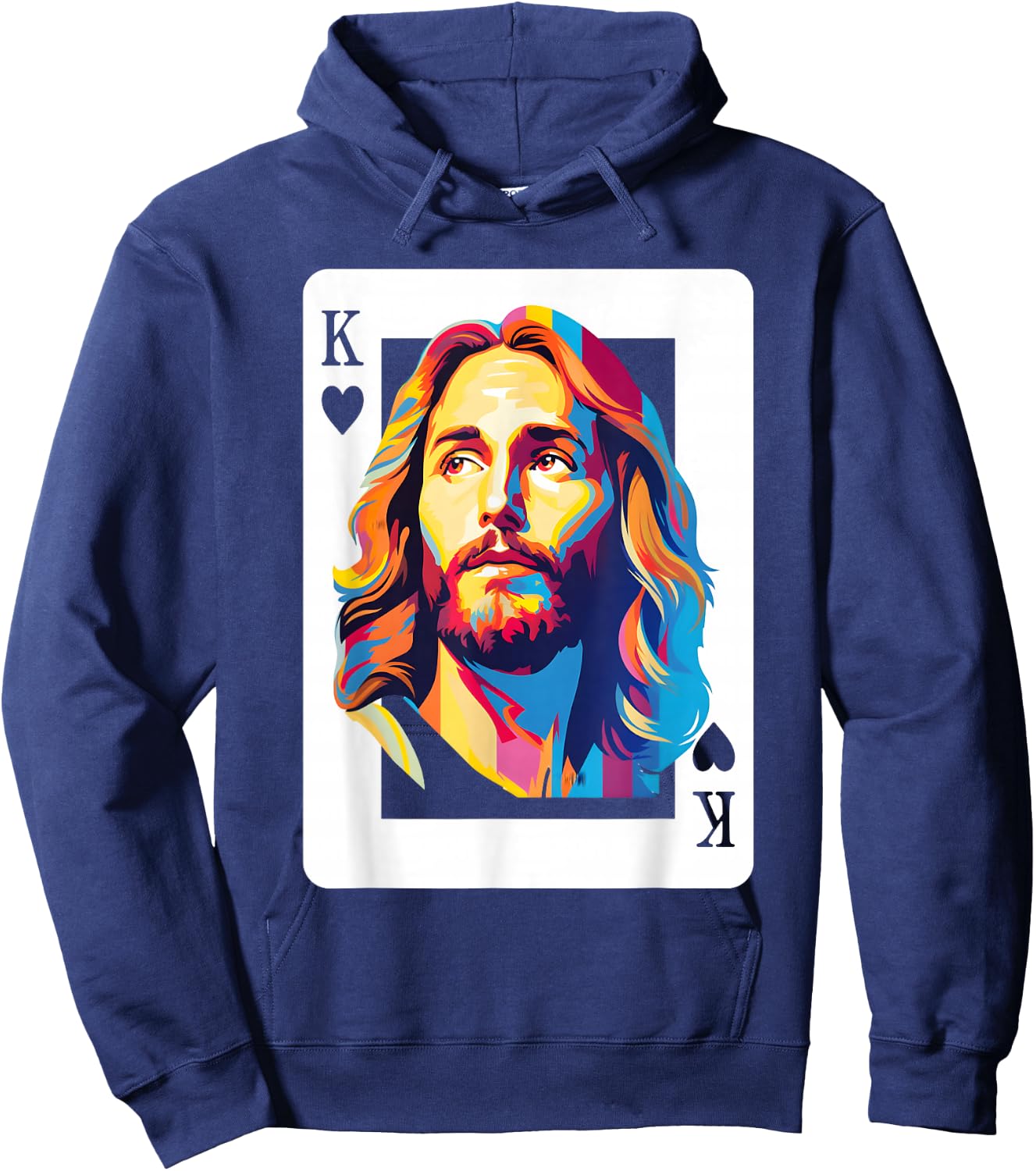 Jesus King Card Christian Women Hoodie - Hoodie | Navy