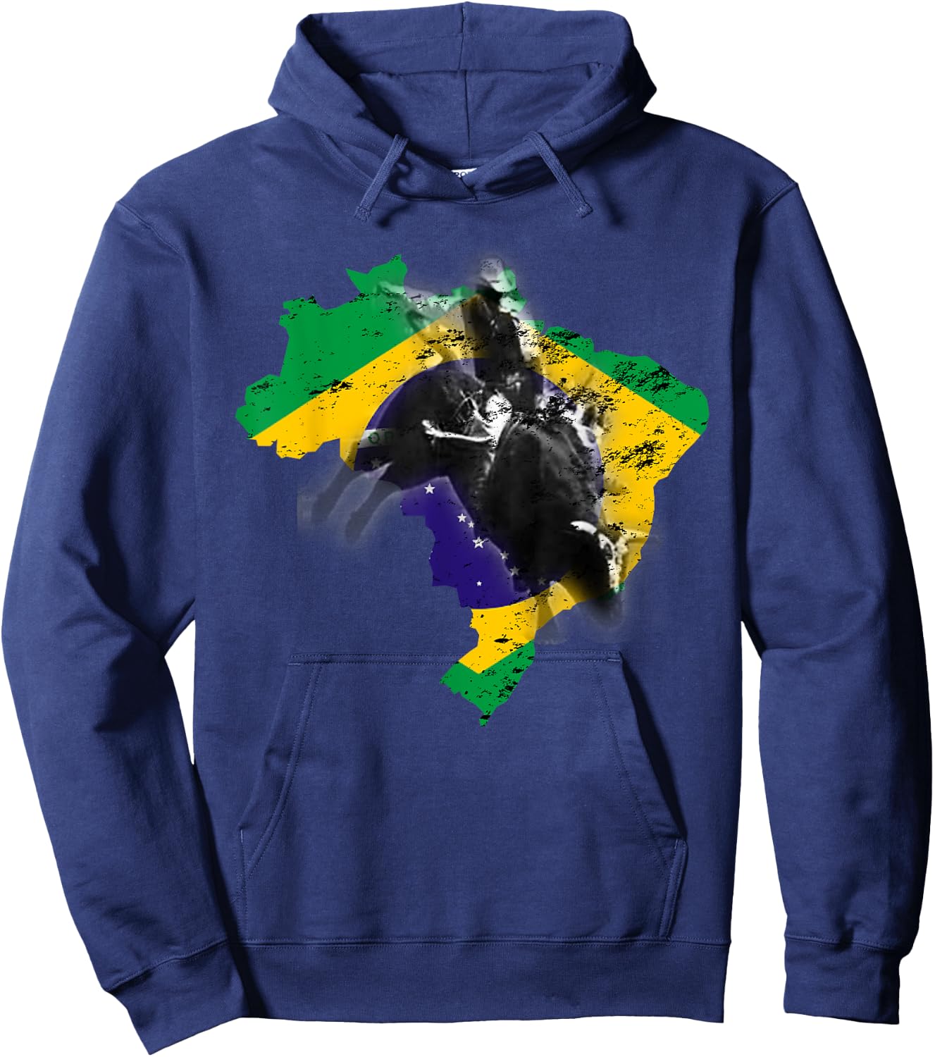 Bull-Riding Texas Ranch Rider Brazilian Cowboy Hoodie - Hoodie | Navy