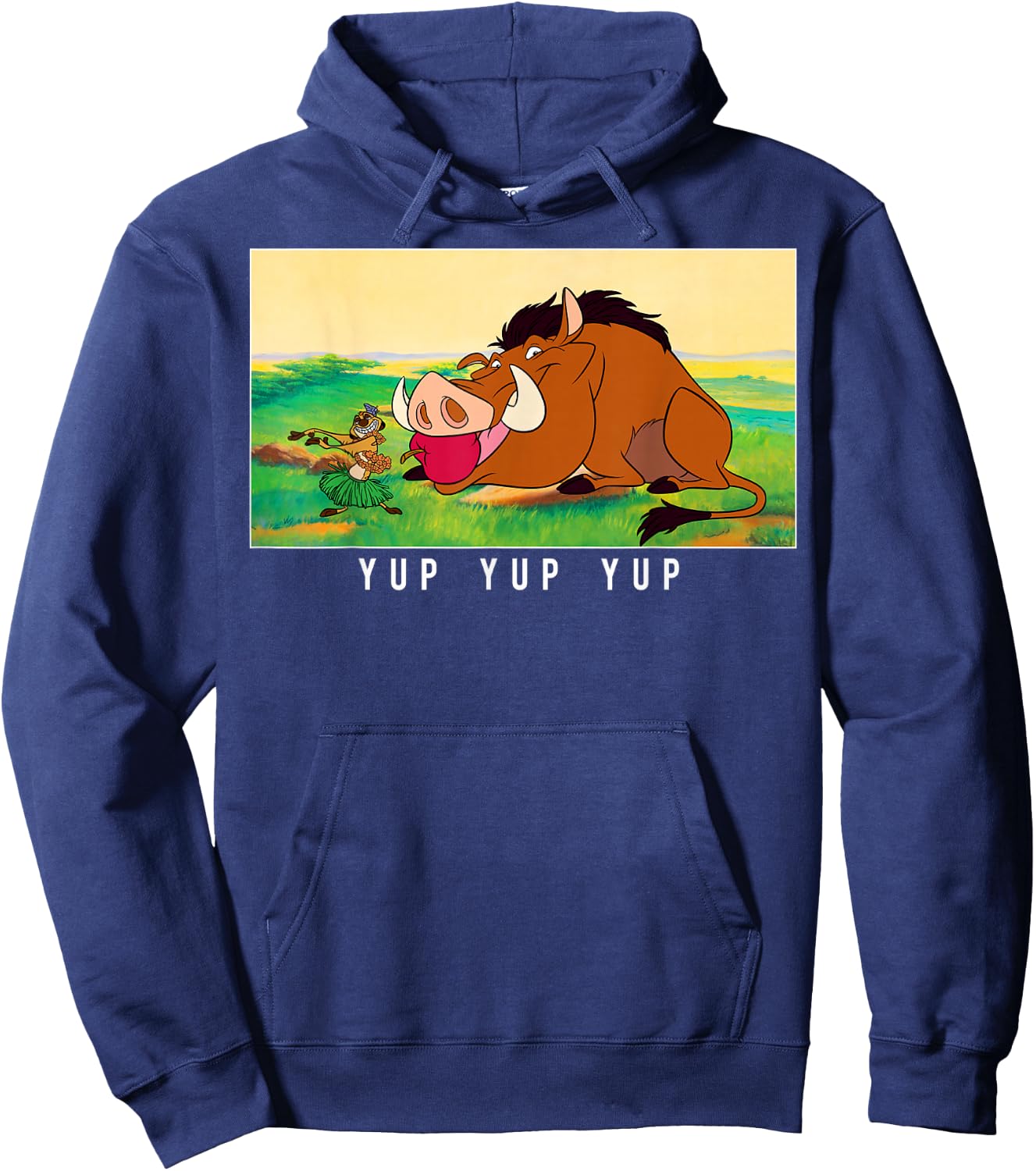 Disney Lion King Pumbaa Apple in Mouth Poster Hoodie - Hoodie | Navy