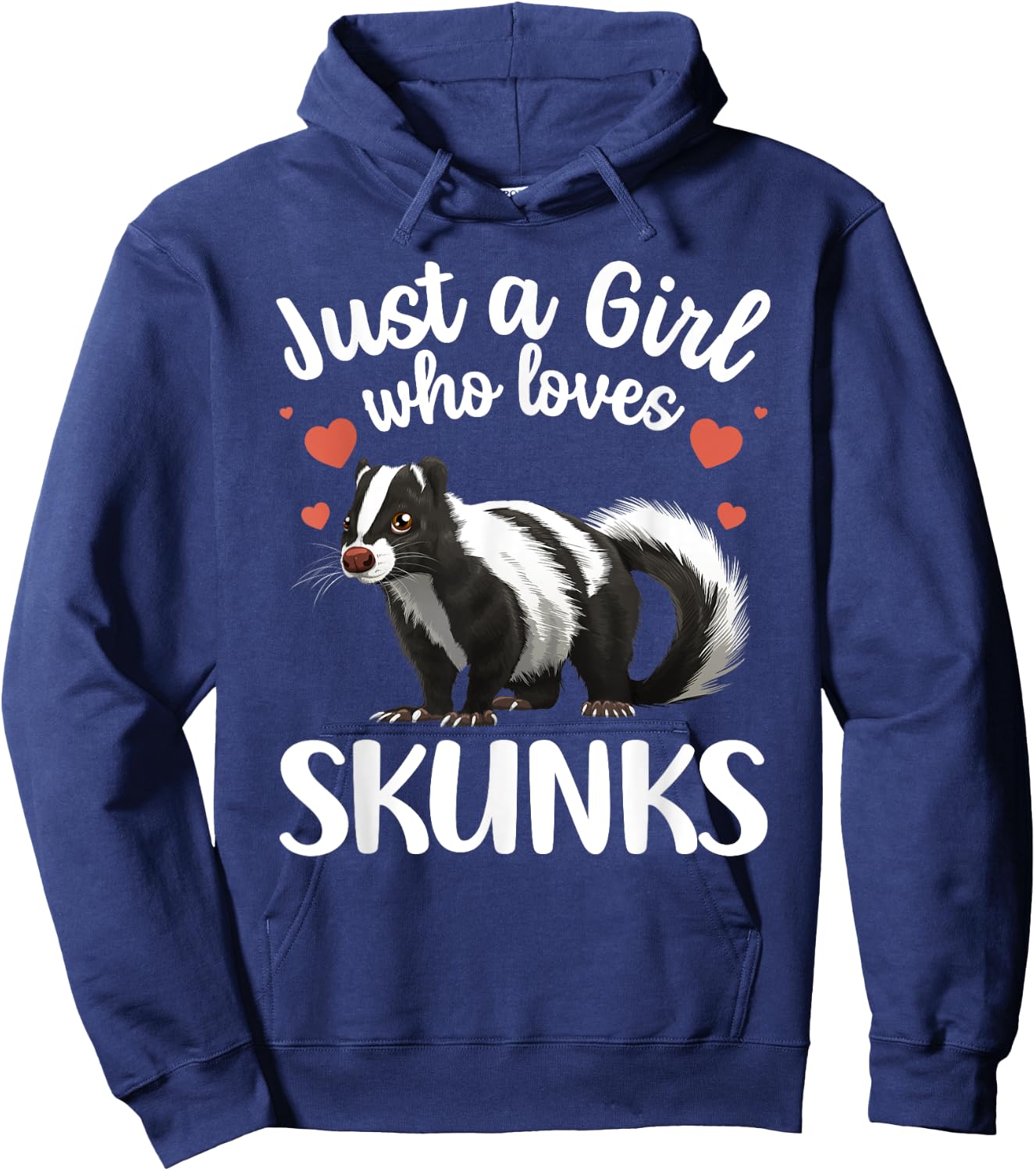 Cool Skunk Design Girls Kids Animal Skunk Lover Hoodie - Hoodie | Navy