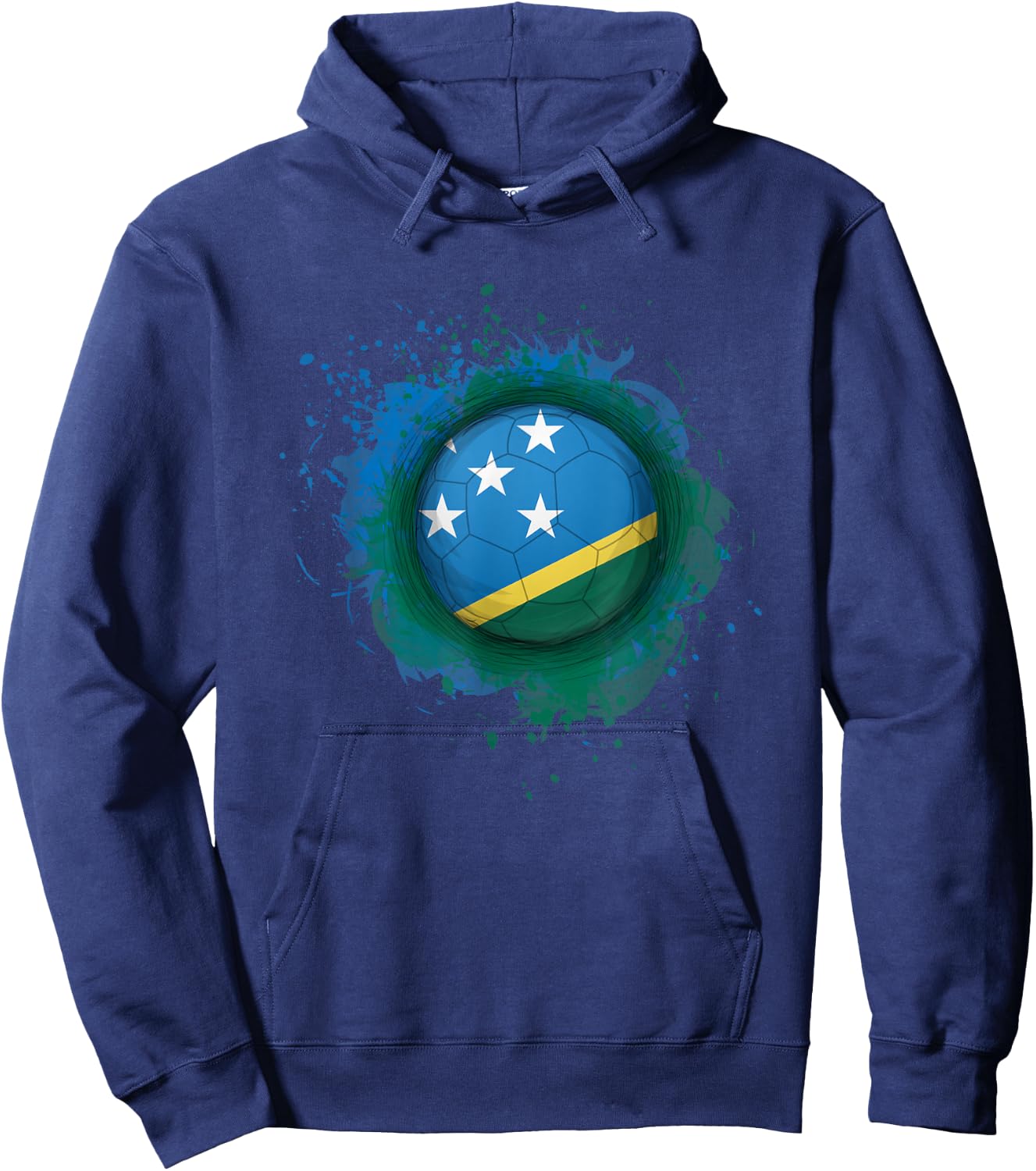 Proud Heritage Solomon Islands Flag Soccer Ball Hoodie - Hoodie | Navy