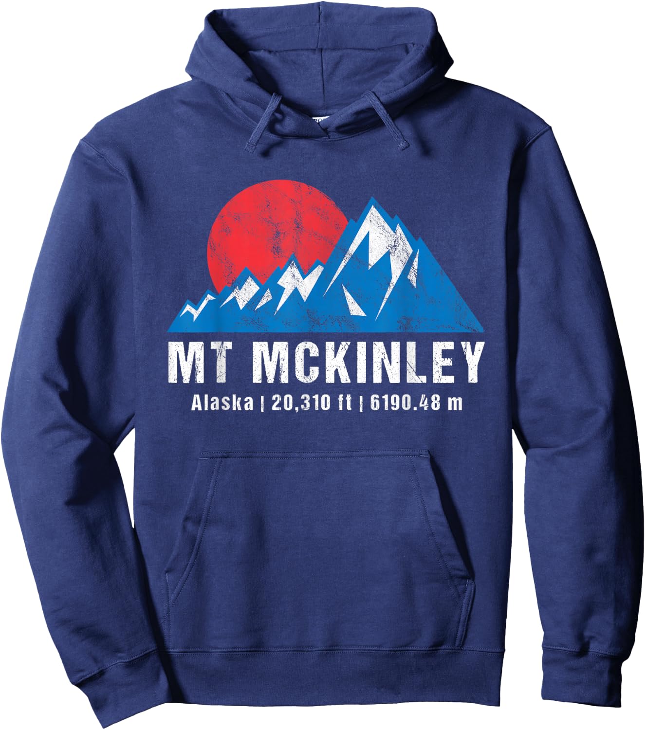 Retro Mount McKinley Alaska Mountains Hoodie - Hoodie | Navy