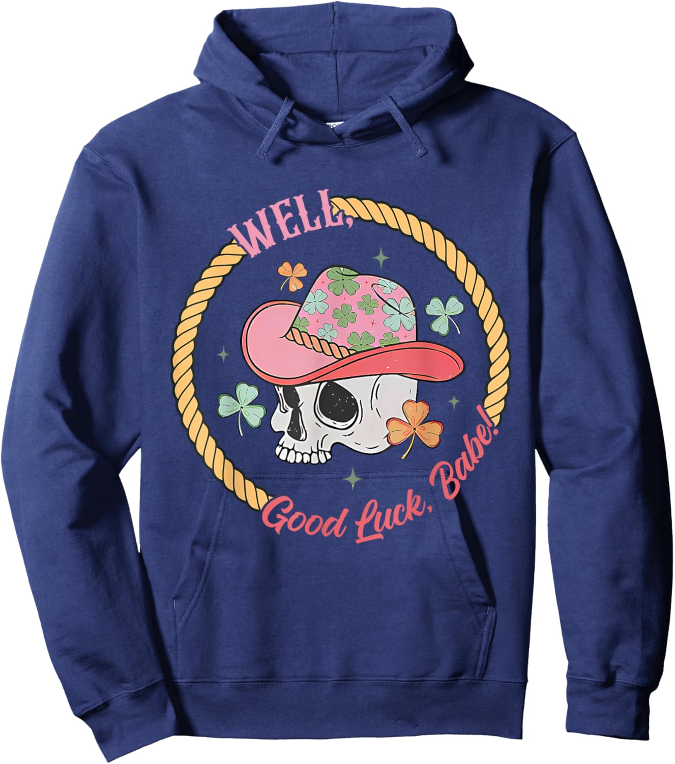 Well, Good Luck, Babe Skeleton Design Hoodie - Hoodie | Navy
