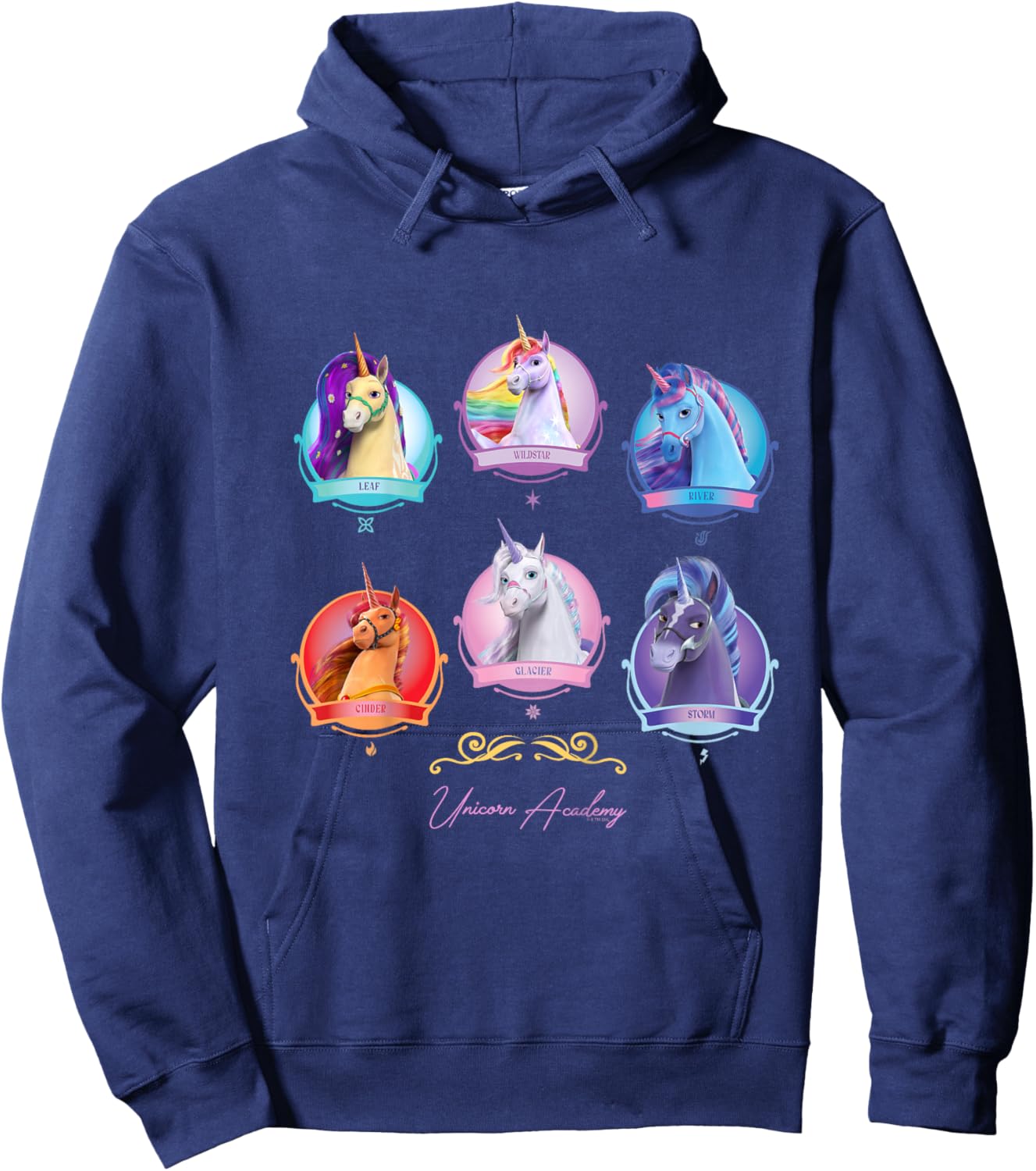 Kids Unicorn Group Hoodie - Hoodie | Navy