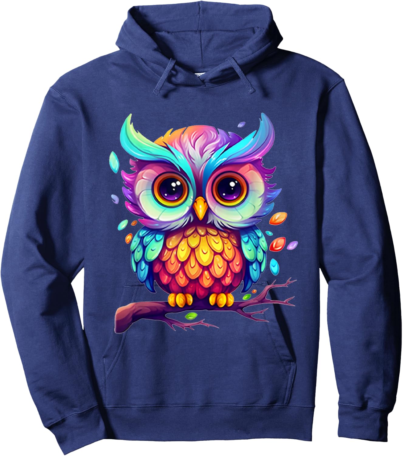 Cute Colorful Owl Art Women Kids Boys Girls Owl Hoodie - Hoodie | Navy