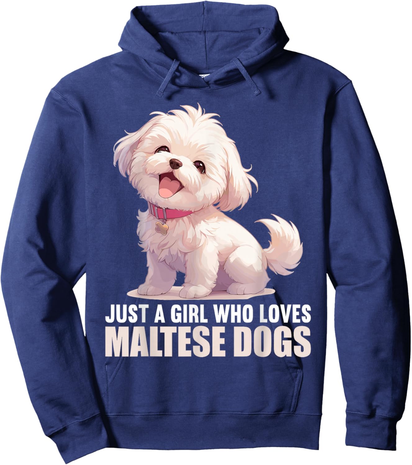 Just a Girl who loves Malteses Dogs Dog Maltese Hoodie - Hoodie | Navy